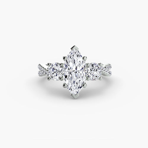 Three-Stone with Pavé Band 2 The Perfect Carat