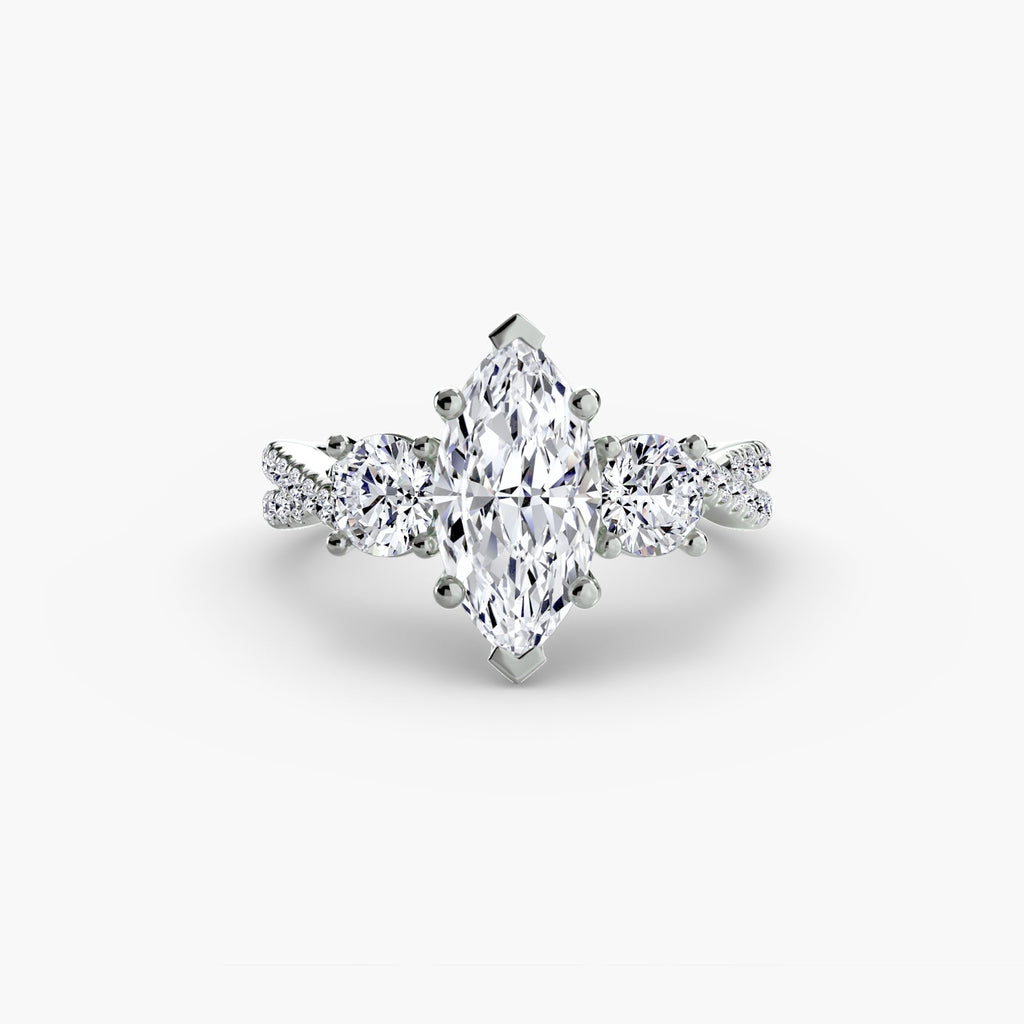 Three-Stone with Pavé Band 2 The Perfect Carat