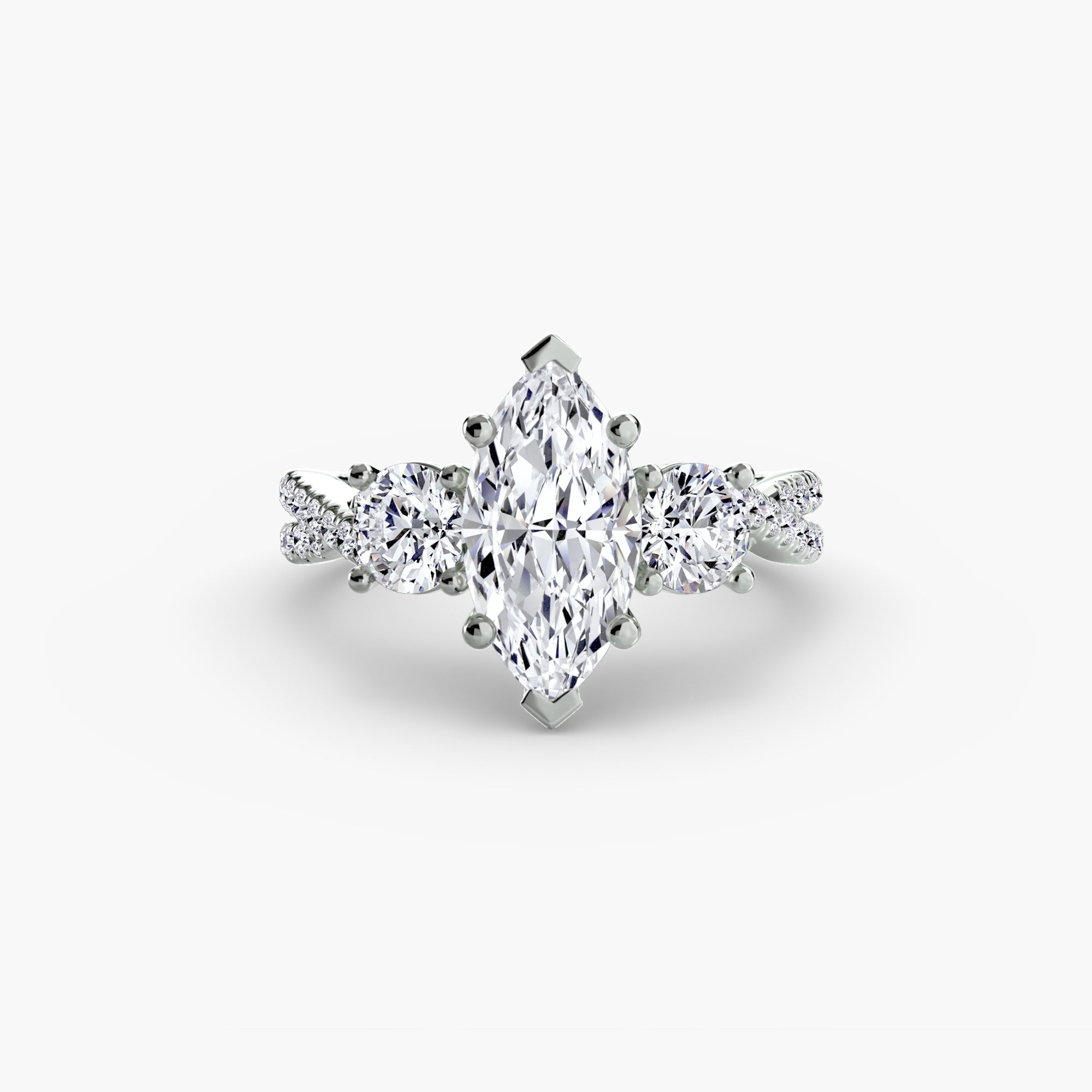 Three-Stone with Pavé Band 2 The Perfect Carat