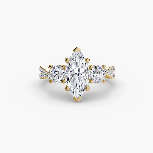 Three-Stone with Pavé Band 2 The Perfect Carat