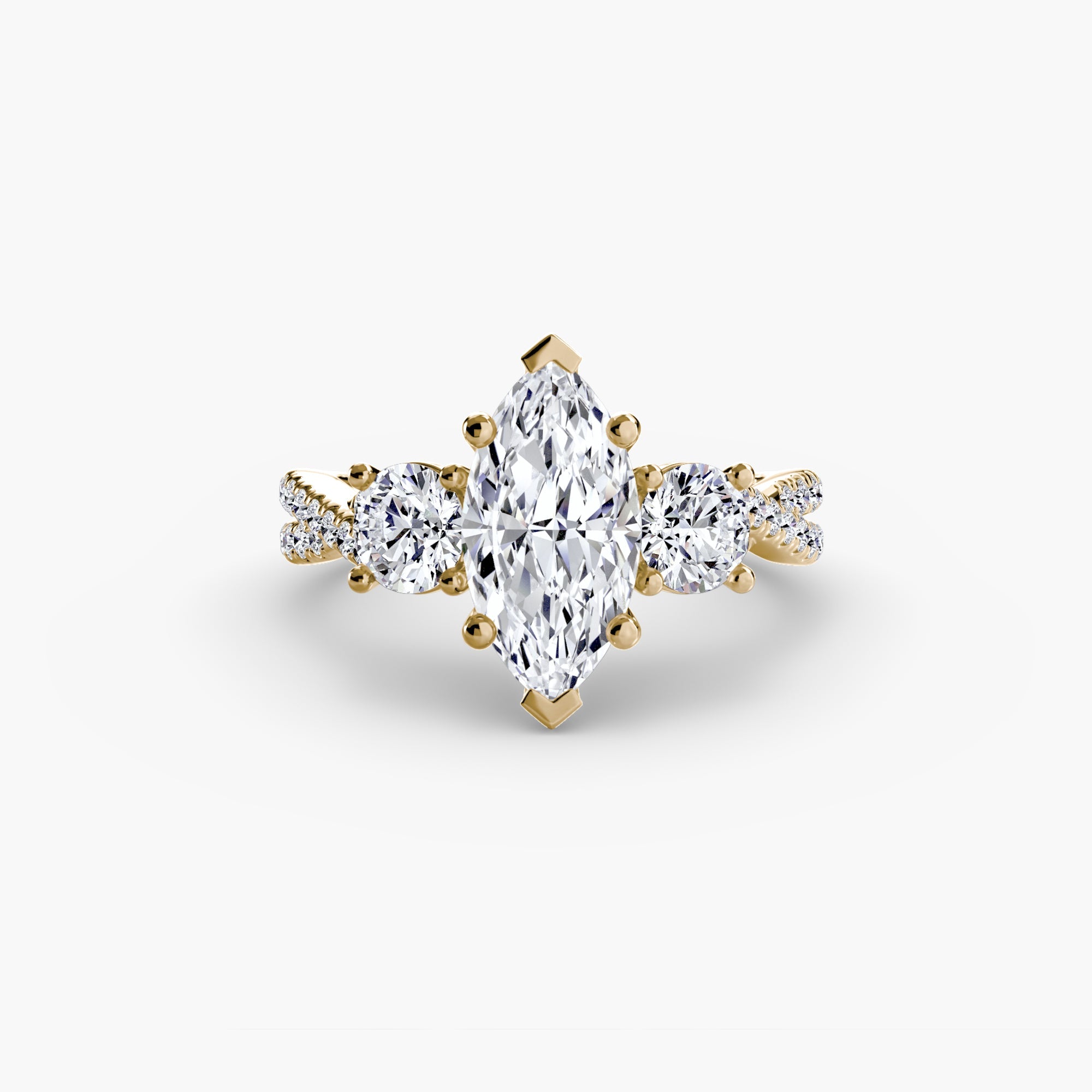 Three-Stone with Pavé Band 2 The Perfect Carat