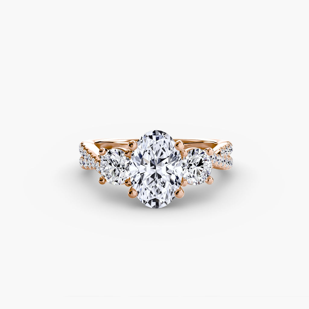 Three-Stone with Pavé Band 2 The Perfect Carat