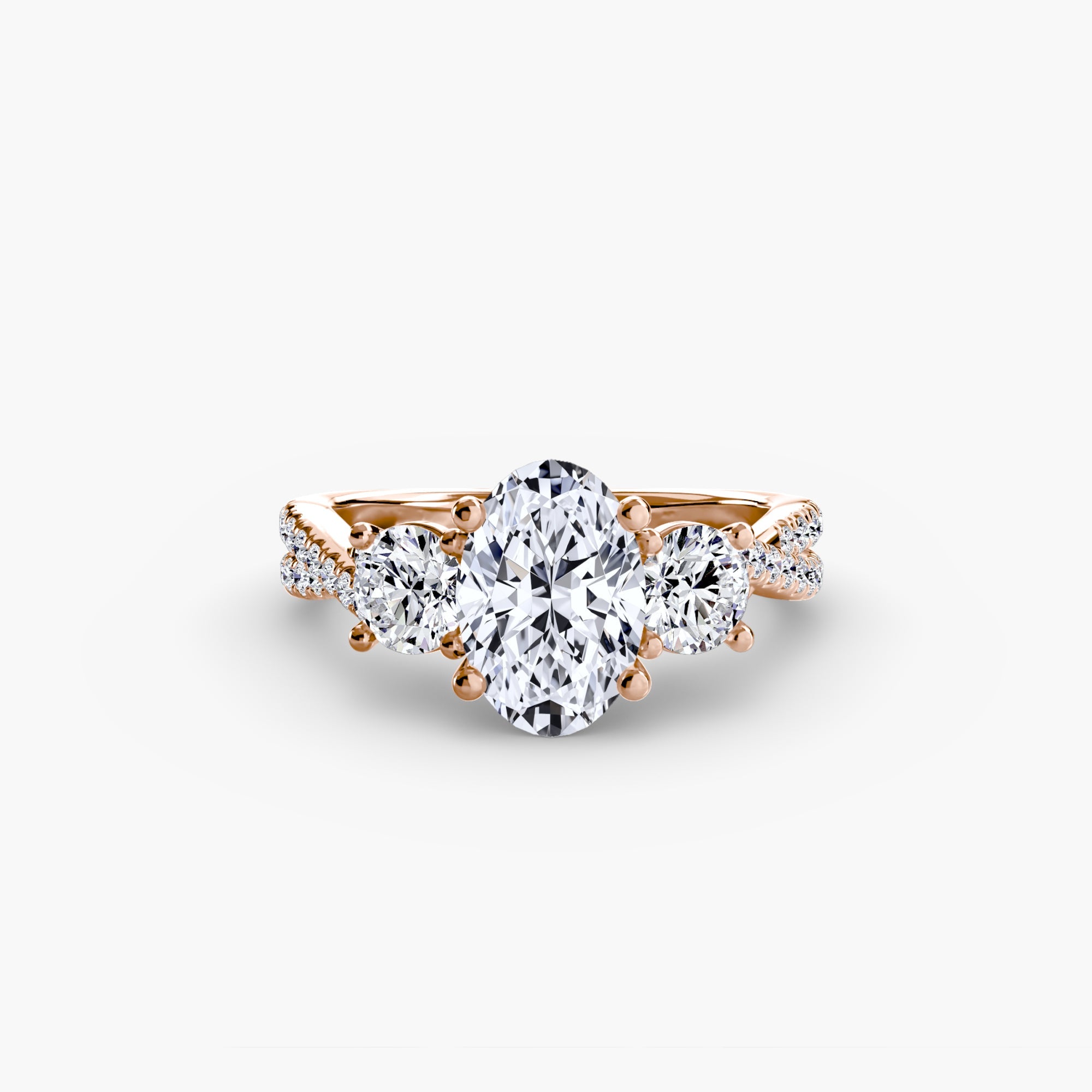 Three-Stone with Pavé Band 2 The Perfect Carat
