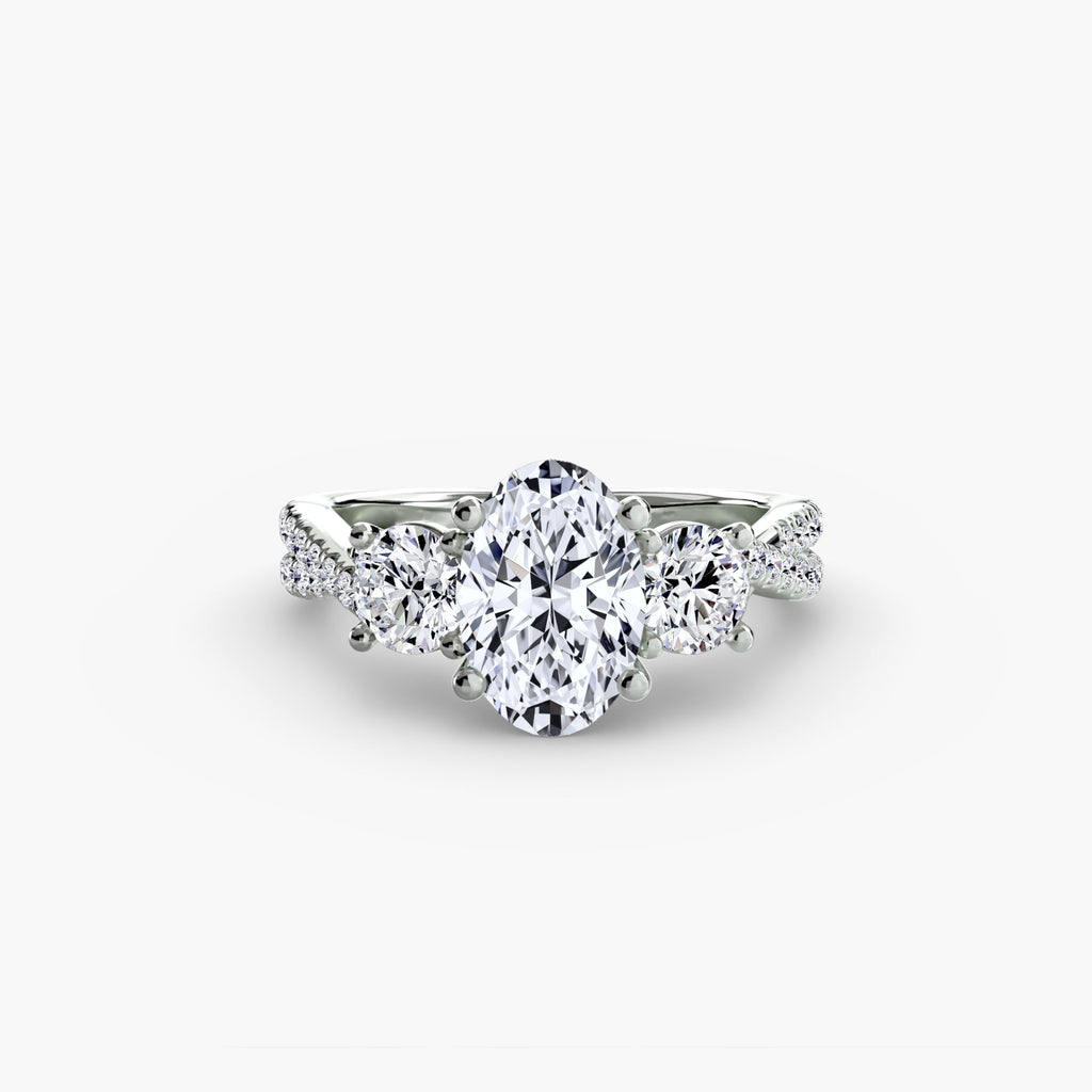 Three-Stone with Pavé Band 2 The Perfect Carat