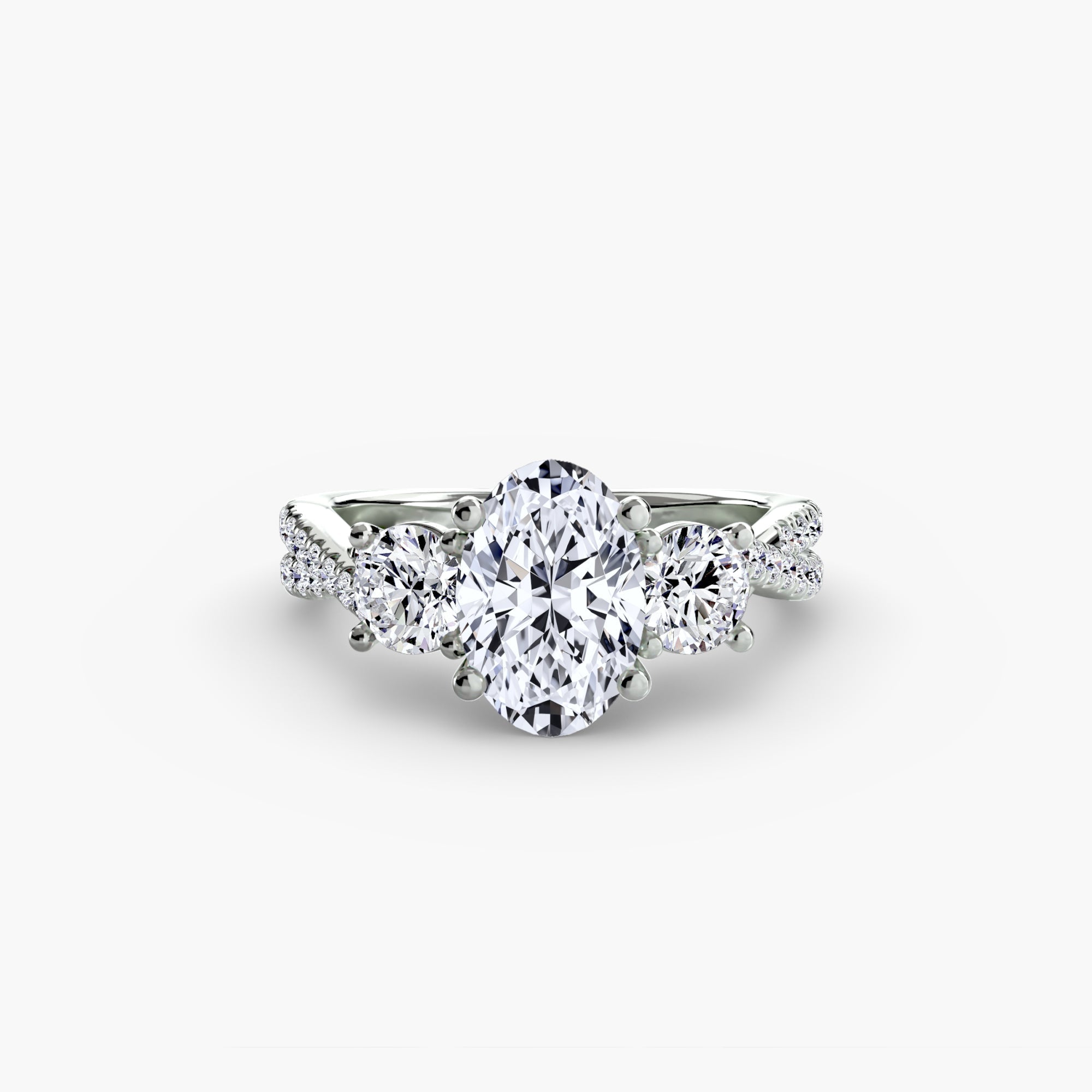 Three-Stone with Pavé Band 2 The Perfect Carat