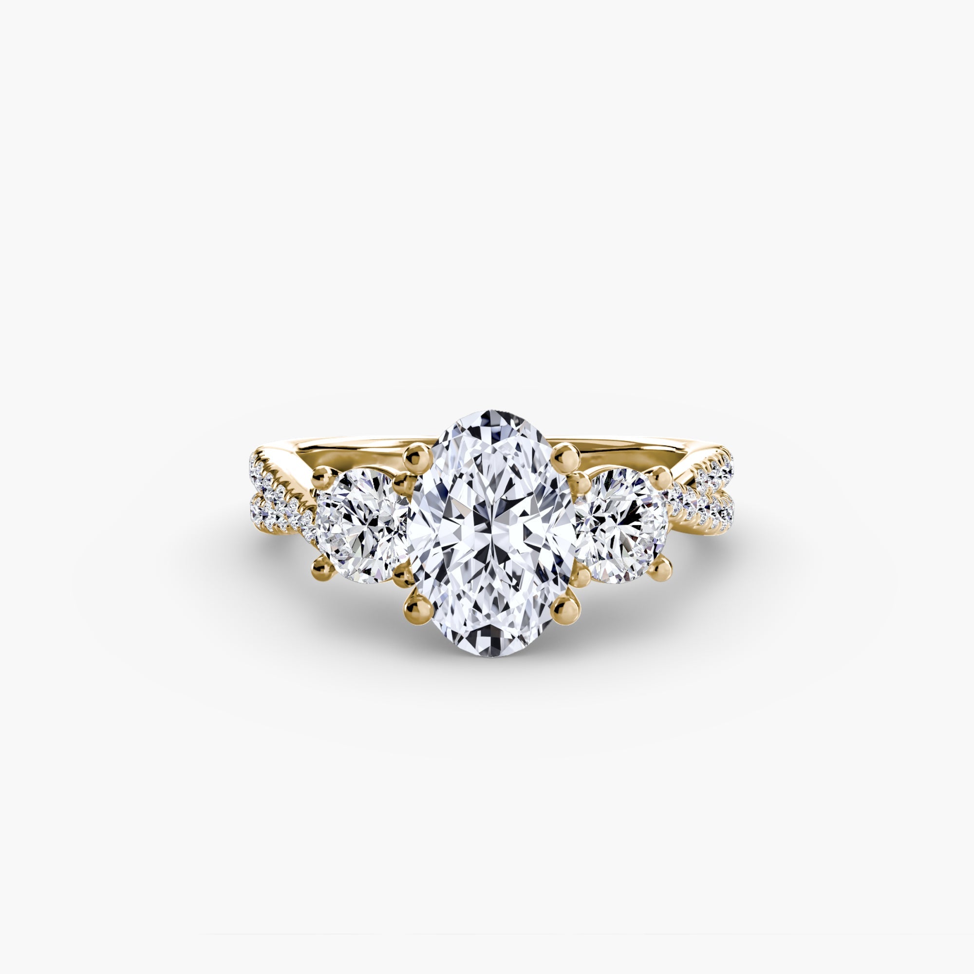 Three-Stone with Pavé Band 2 The Perfect Carat