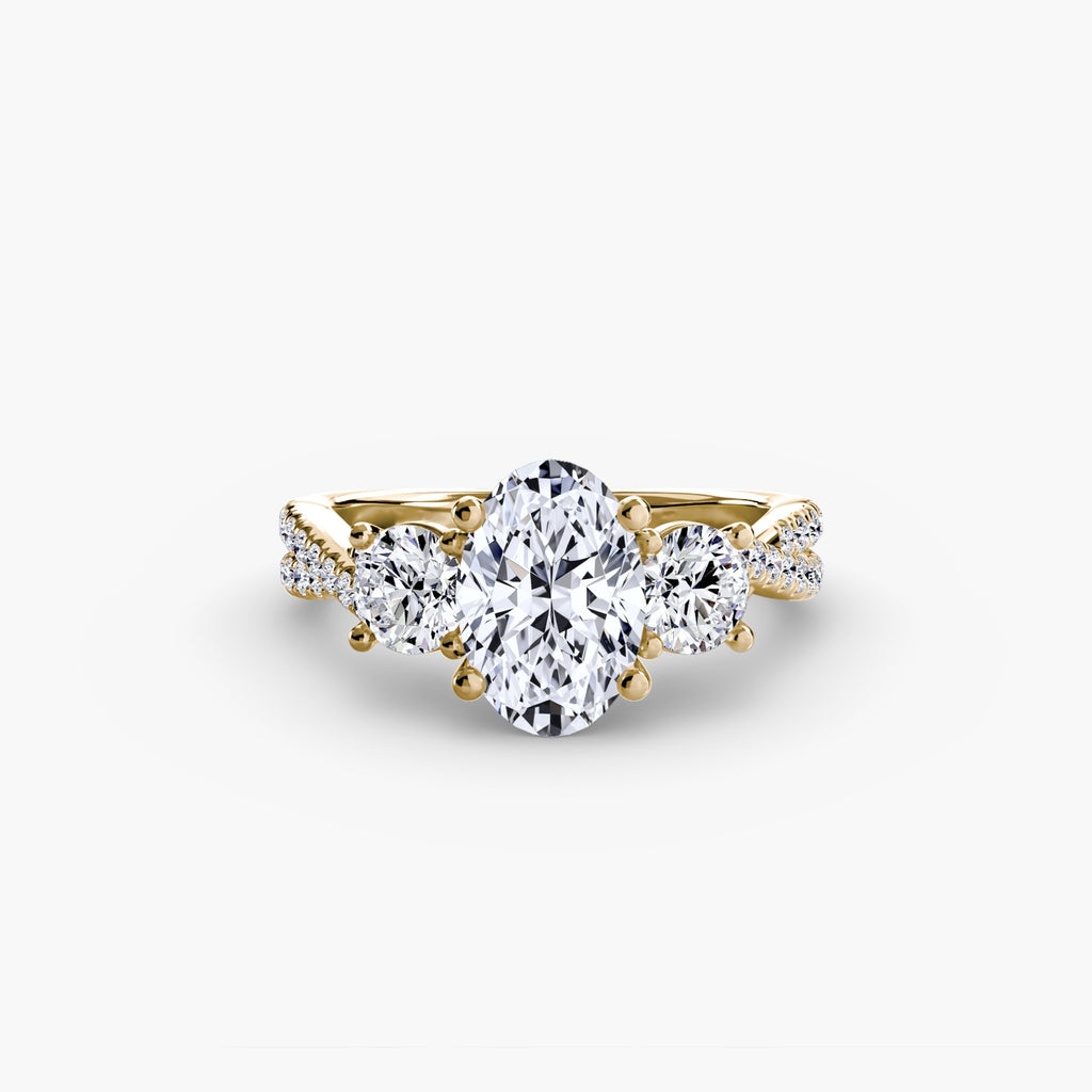 Three-Stone with Pavé Band 2 The Perfect Carat