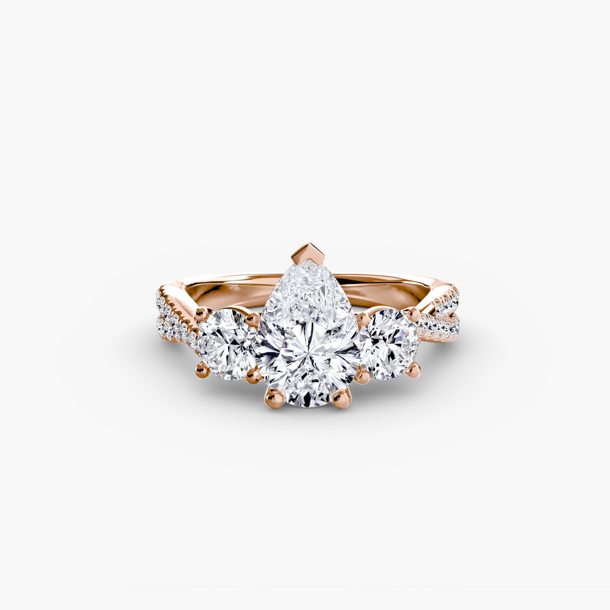 Three-Stone with Pavé Band 2 The Perfect Carat