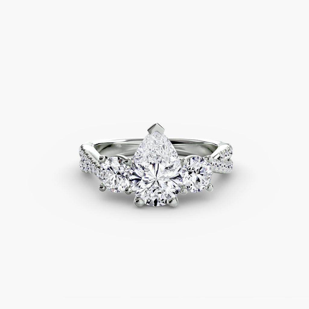 Three-Stone with Pavé Band 2 The Perfect Carat