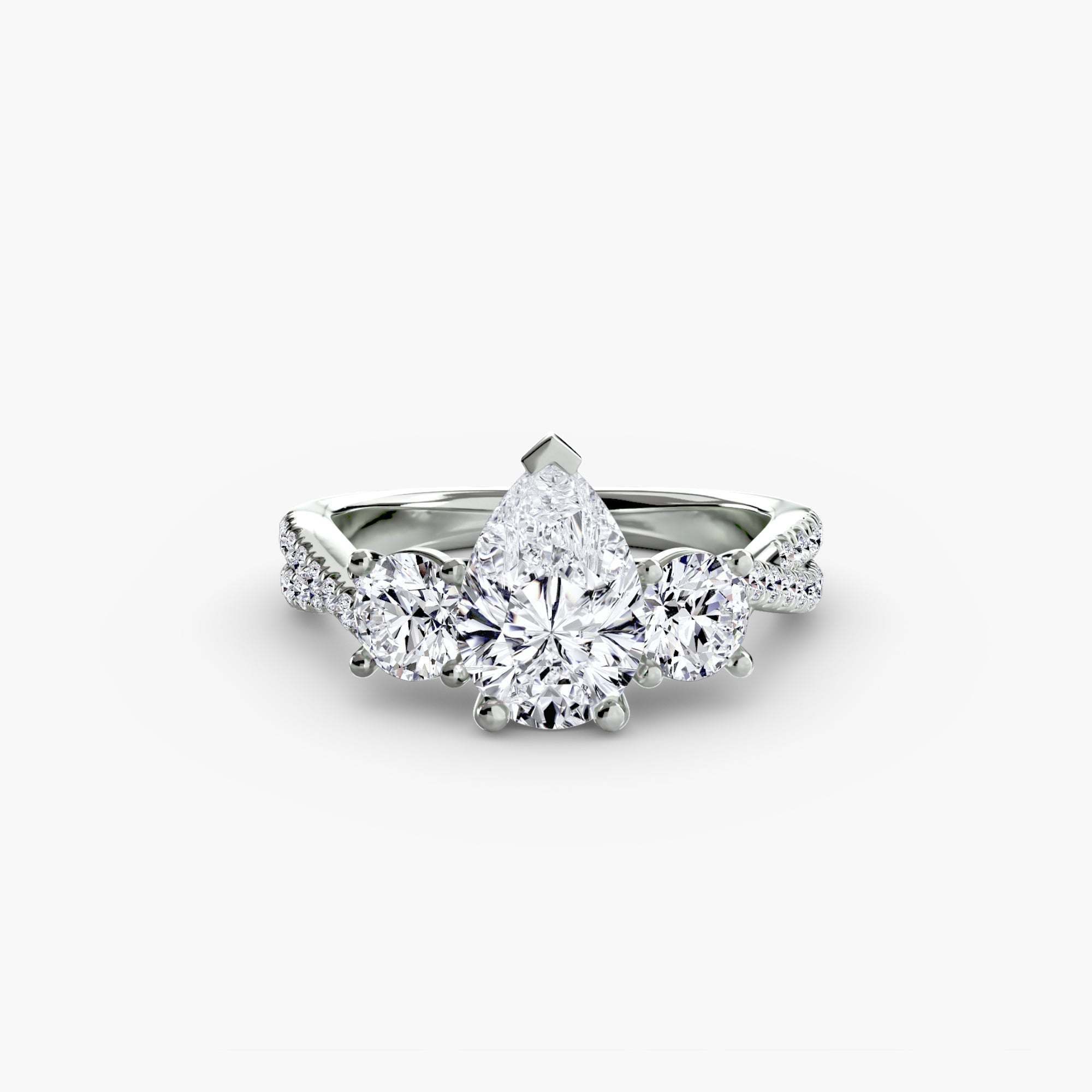 Three-Stone with Pavé Band 2 The Perfect Carat