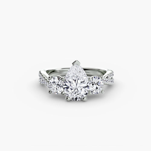 Three-Stone with Pavé Band 2 The Perfect Carat