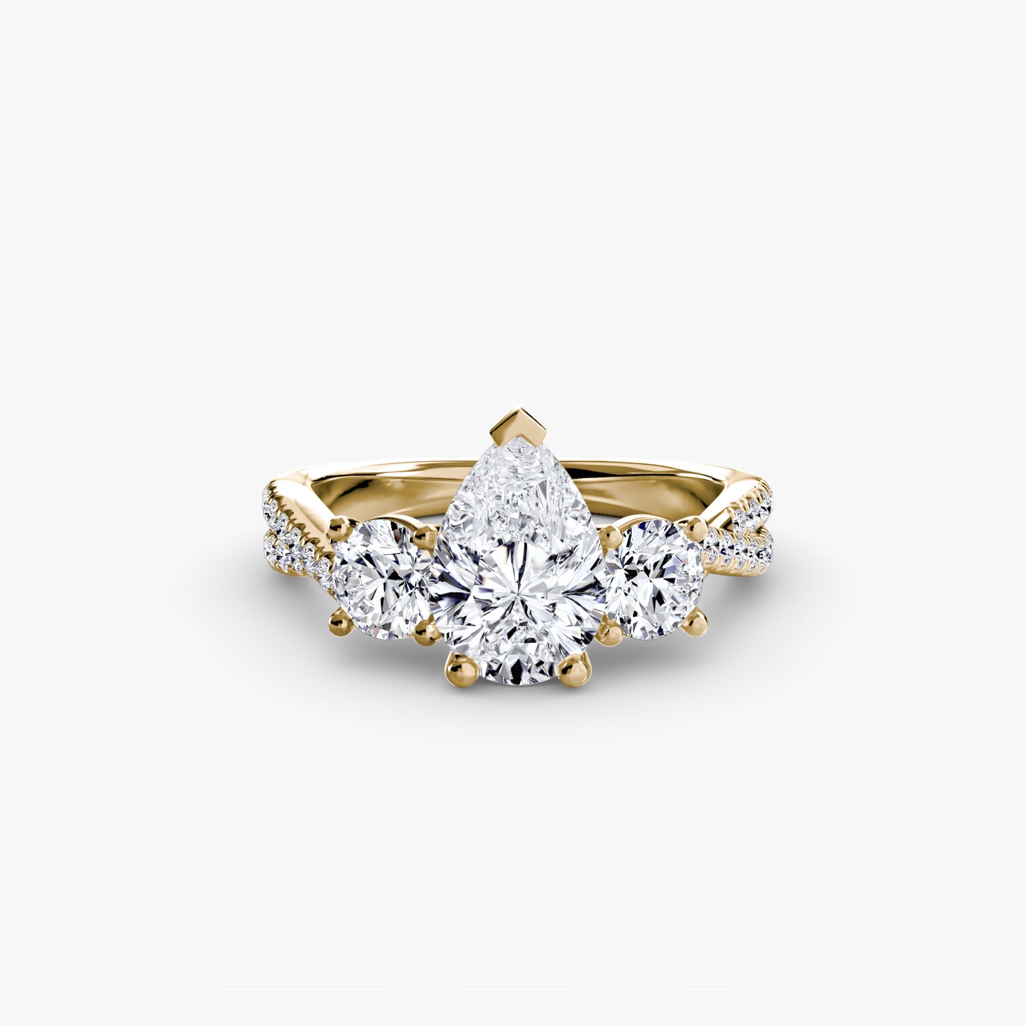 Three-Stone with Pavé Band 2 The Perfect Carat