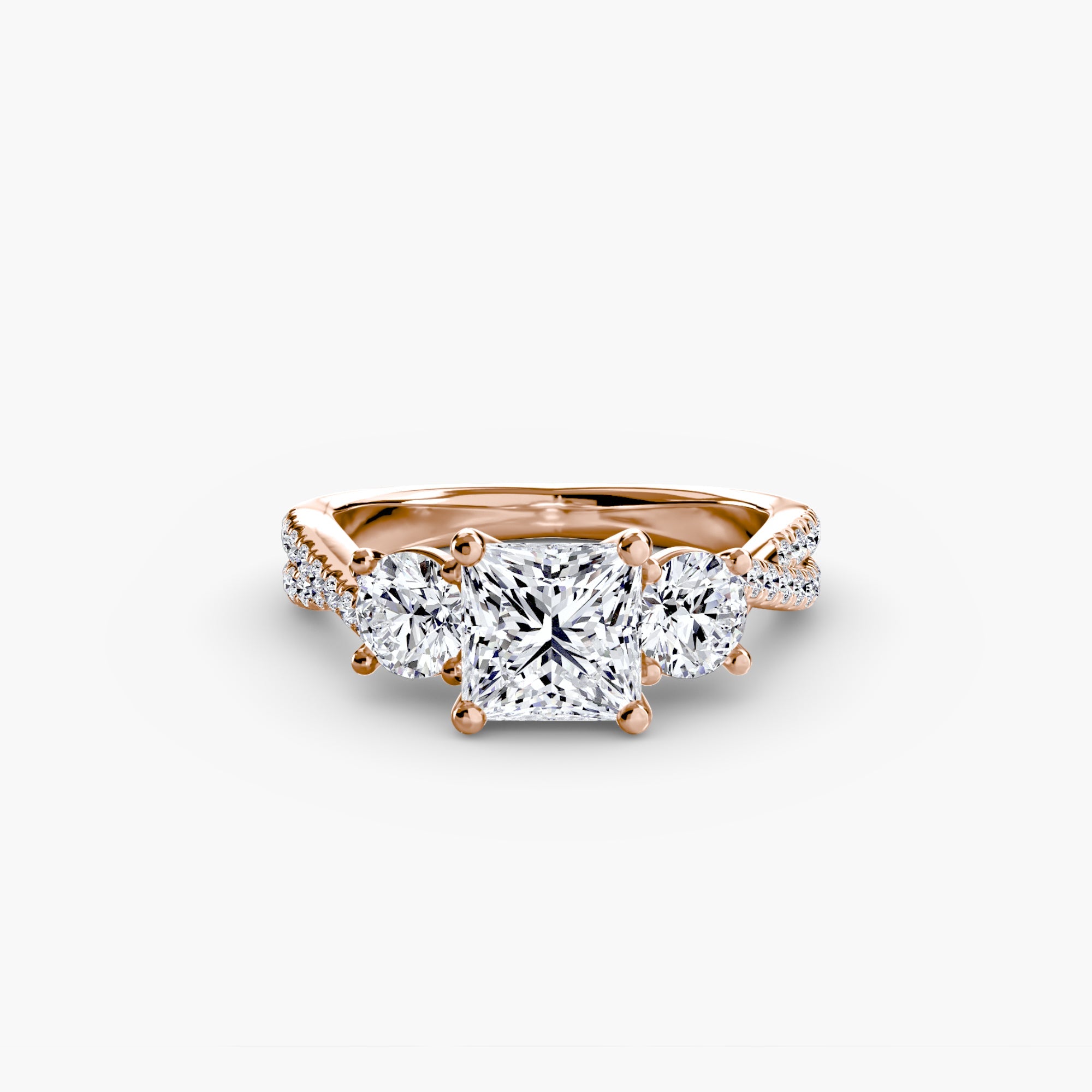 Three-Stone with Pavé Band 2 The Perfect Carat