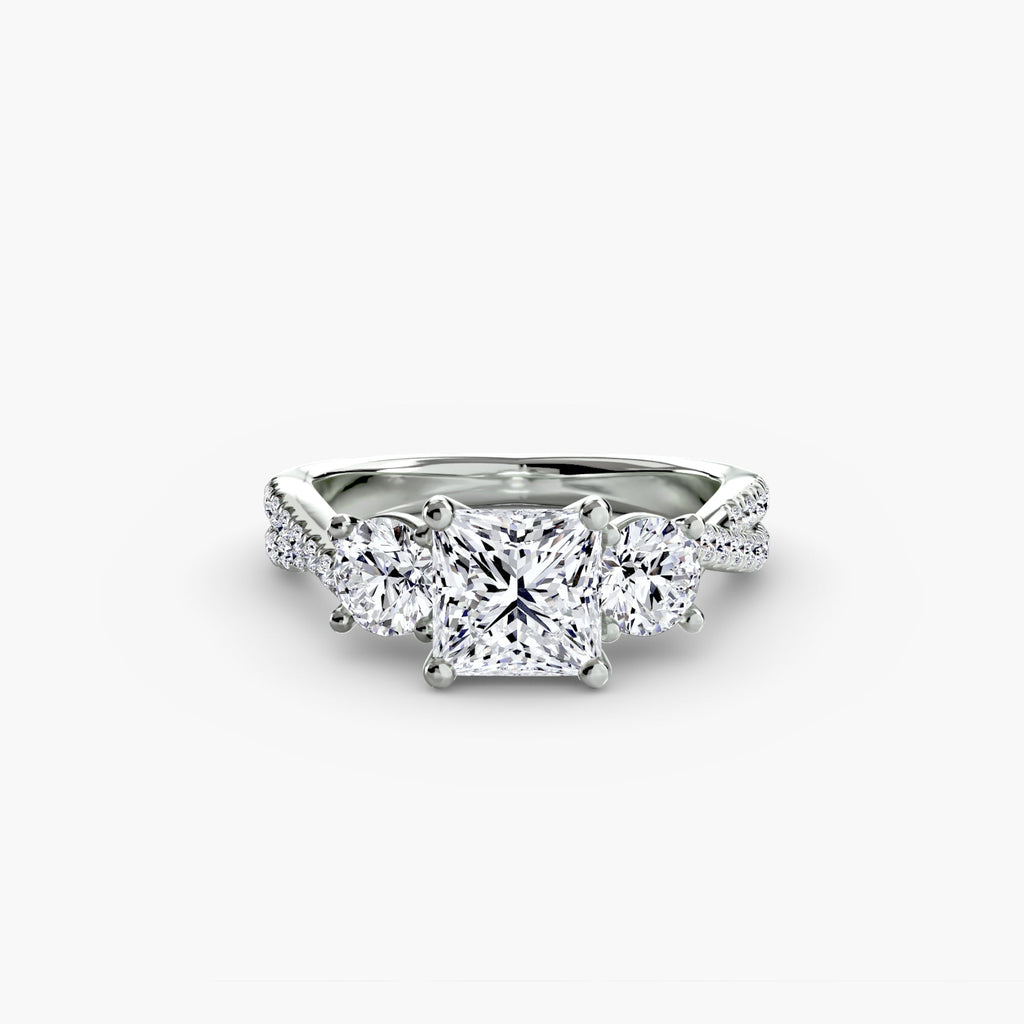 Three-Stone with Pavé Band 2 The Perfect Carat