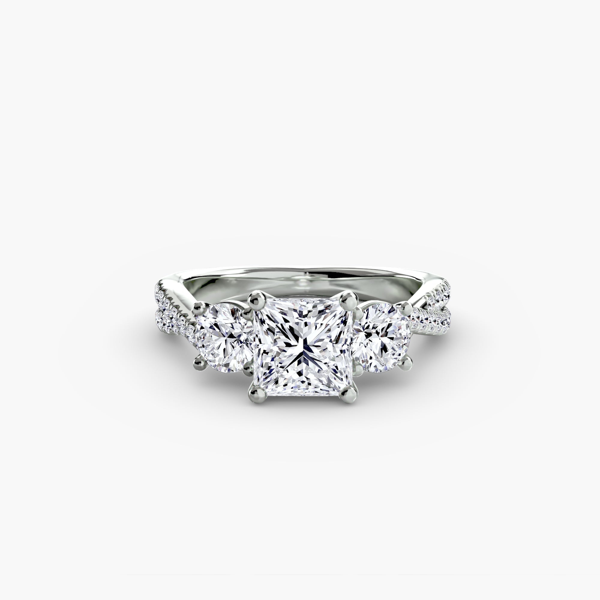 Three-Stone with Pavé Band 2 The Perfect Carat