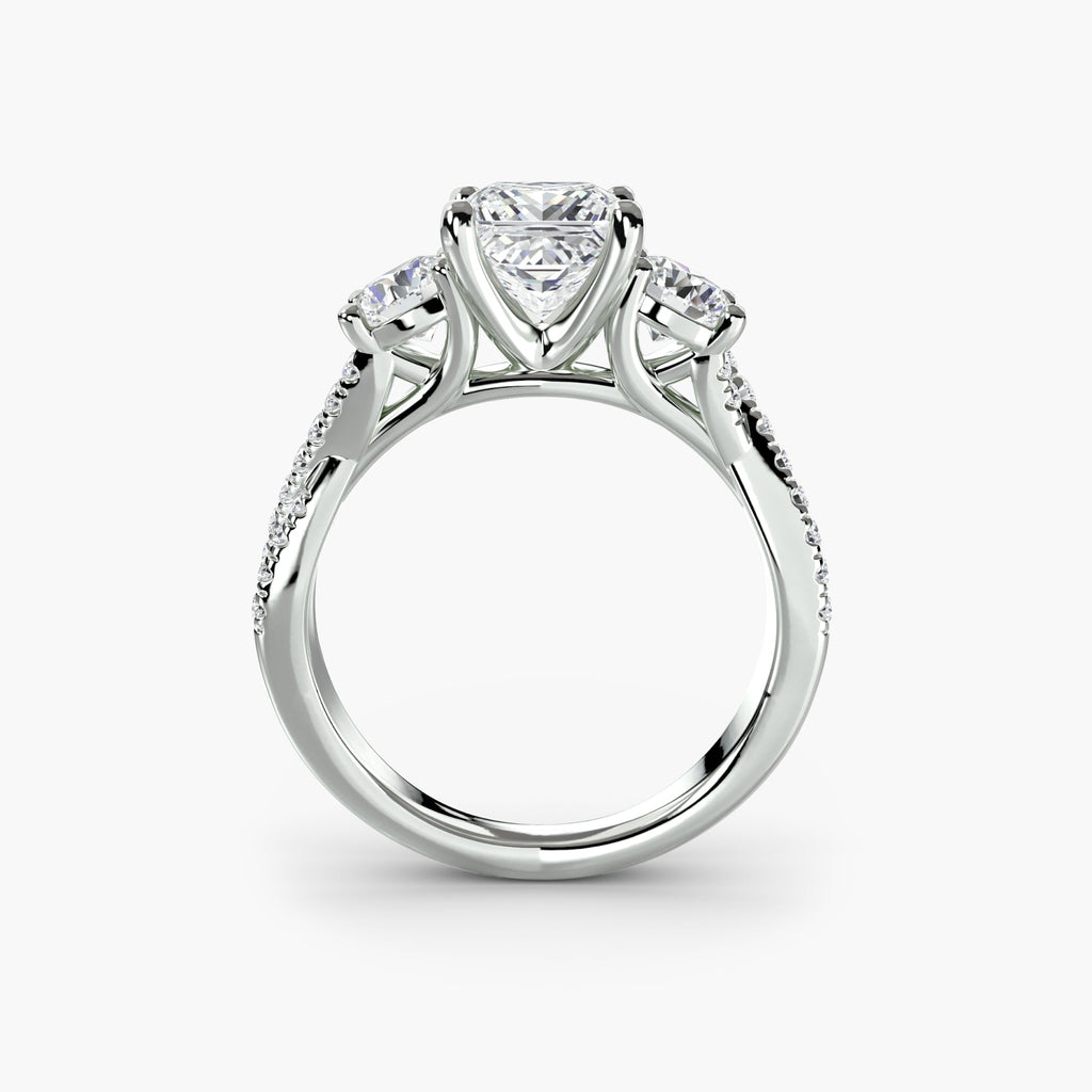 Three-Stone with Pavé Band 2 The Perfect Carat