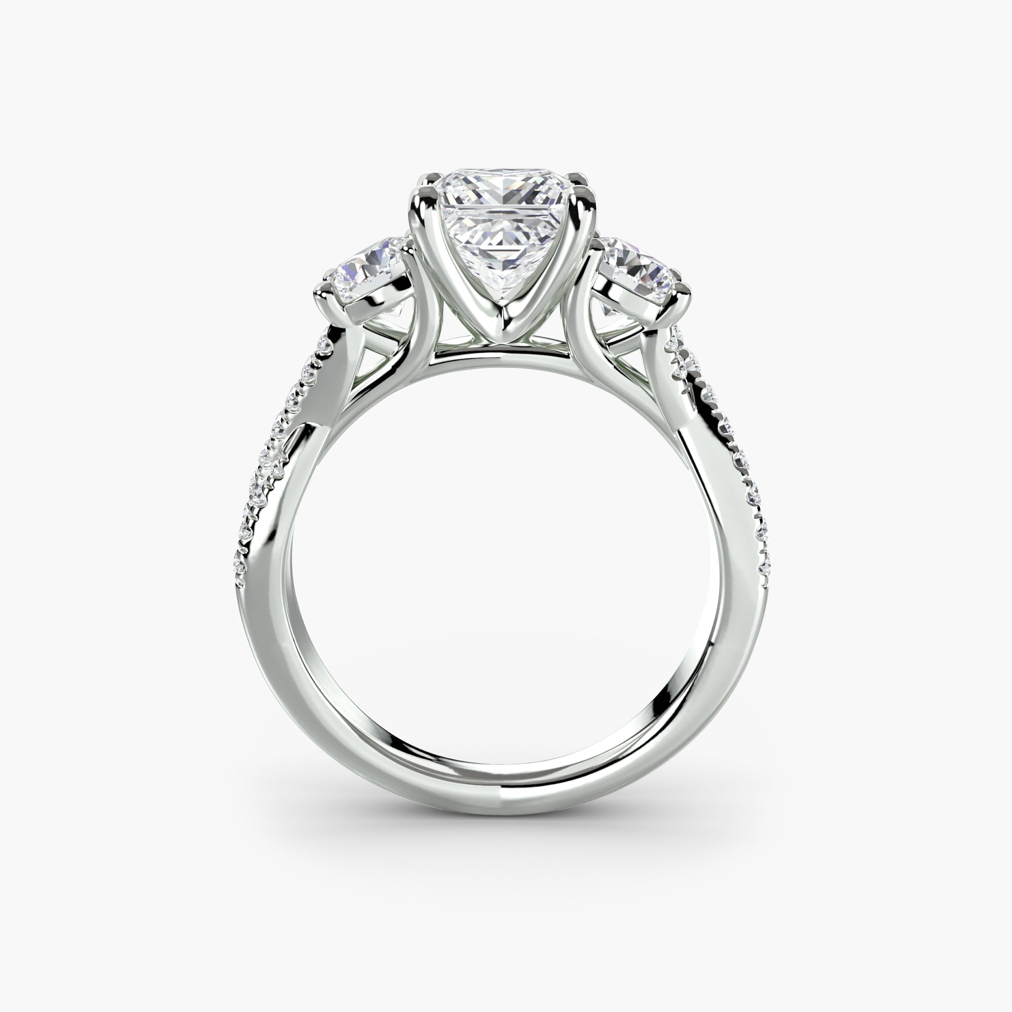 Three-Stone with Pavé Band 2 The Perfect Carat