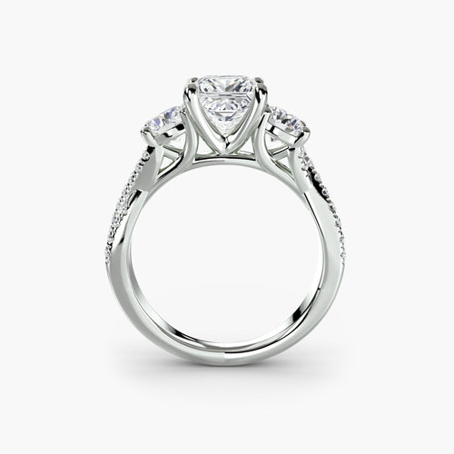 Three-Stone with Pavé Band 2 The Perfect Carat