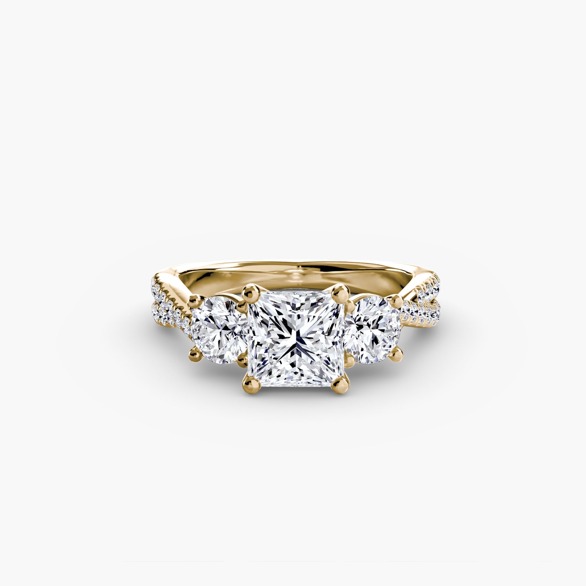 Three-Stone with Pavé Band 2 The Perfect Carat