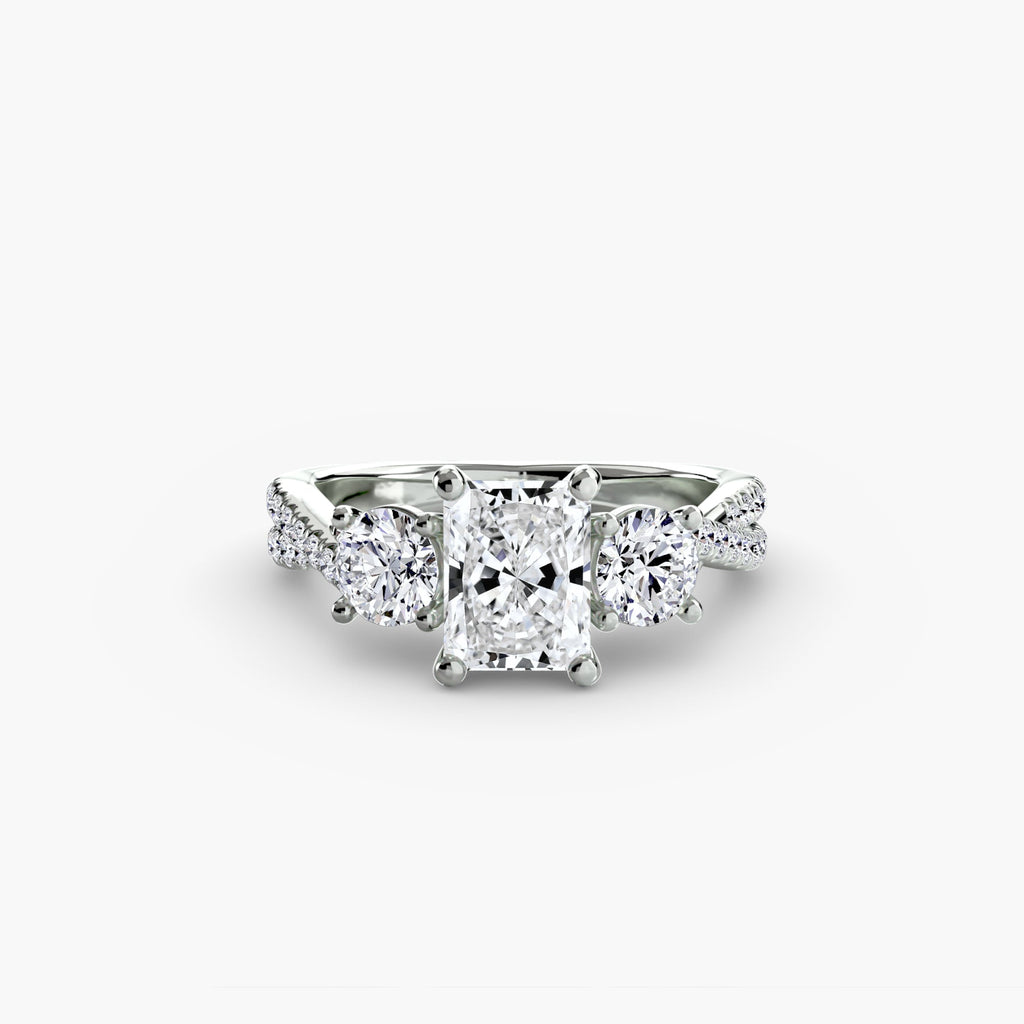Three-Stone with Pavé Band 2 The Perfect Carat