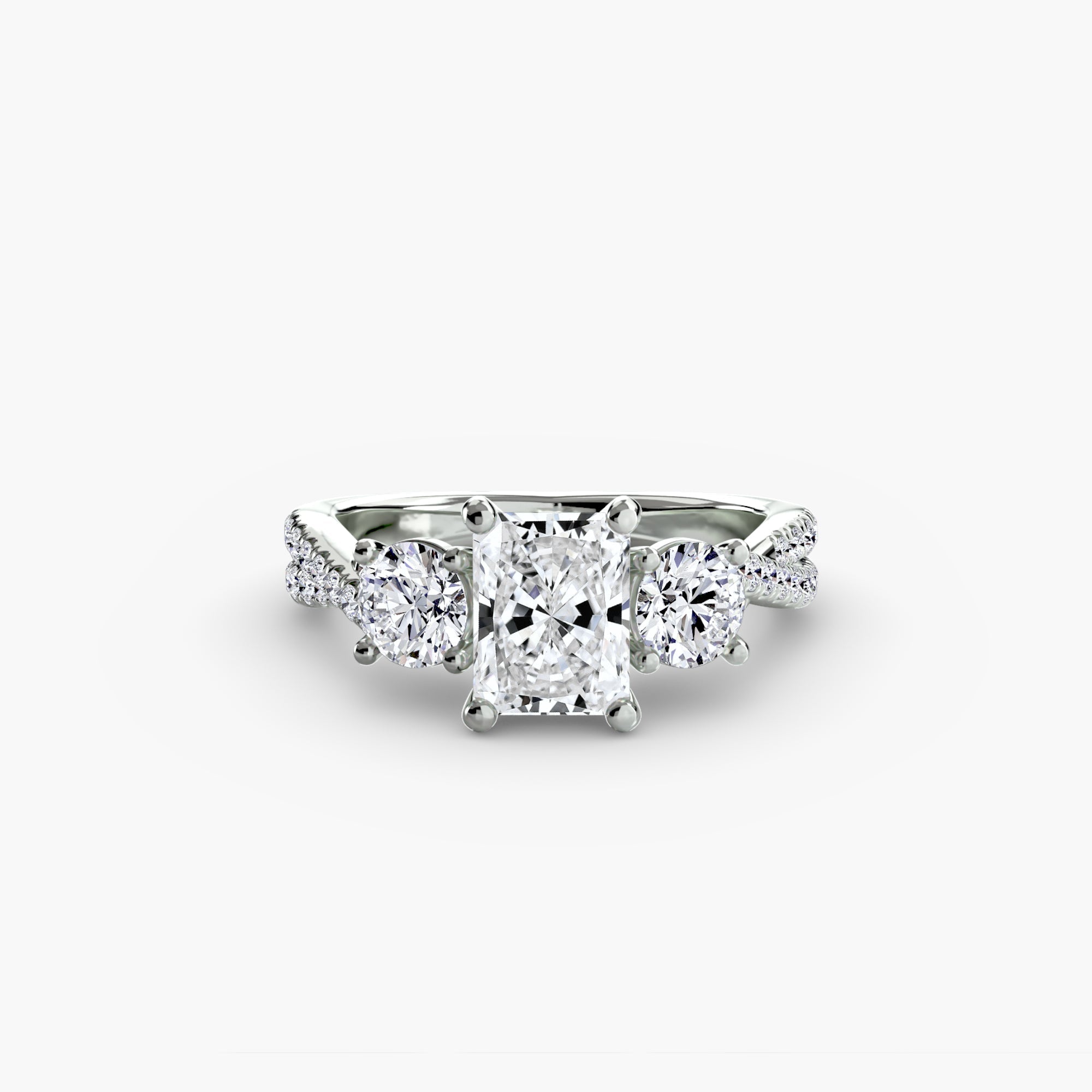Three-Stone with Pavé Band 2 The Perfect Carat