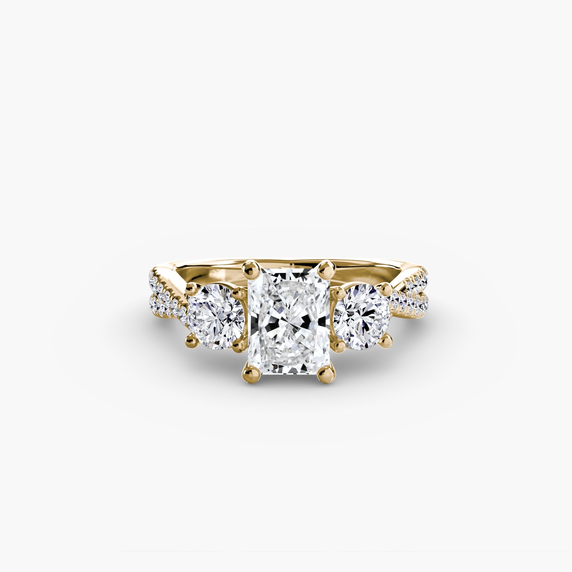 Three-Stone with Pavé Band 2 The Perfect Carat