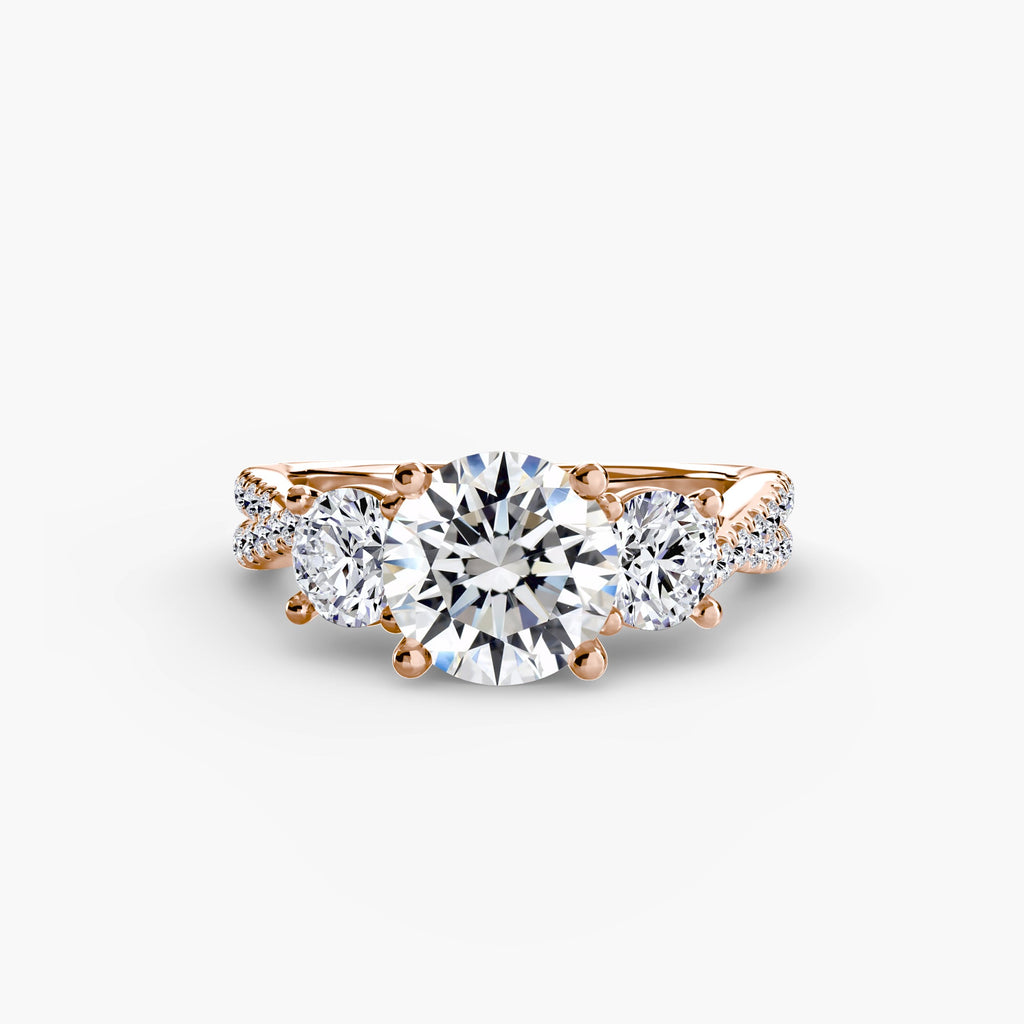 Three-Stone with Pavé Band 2 The Perfect Carat