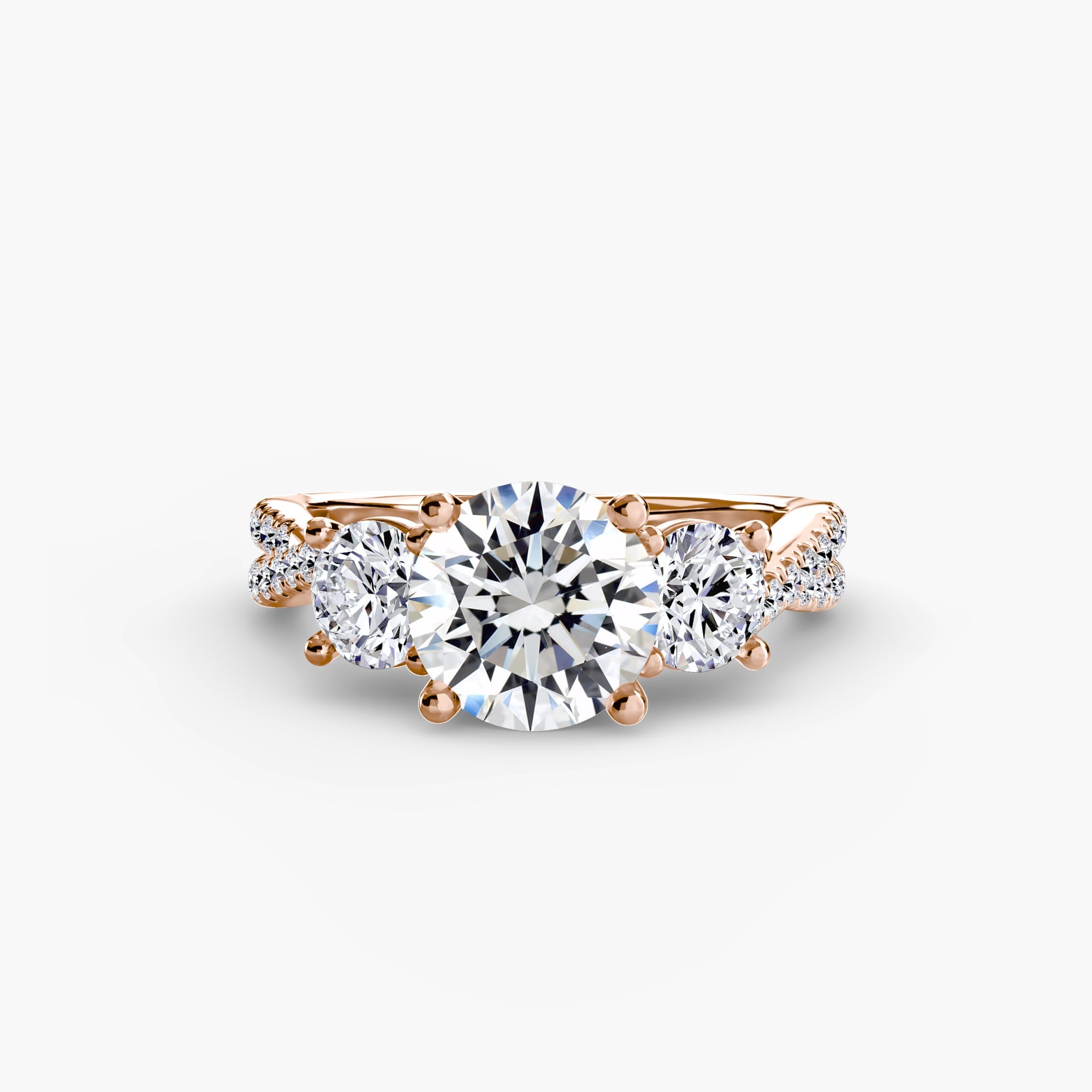 Three-Stone with Pavé Band 2 The Perfect Carat