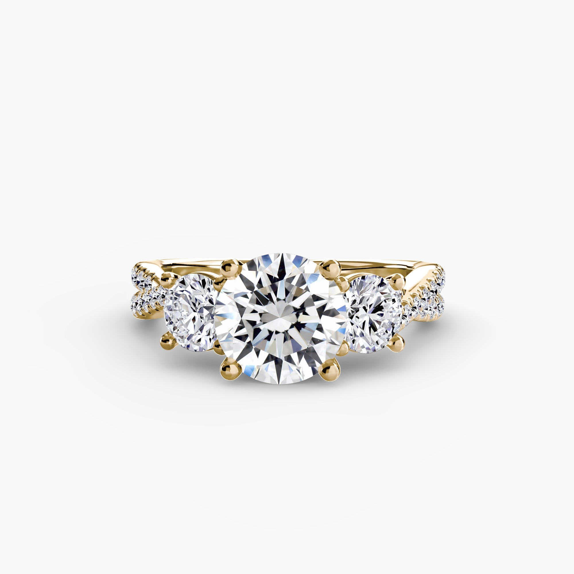 Three-Stone with Pavé Band 2 The Perfect Carat