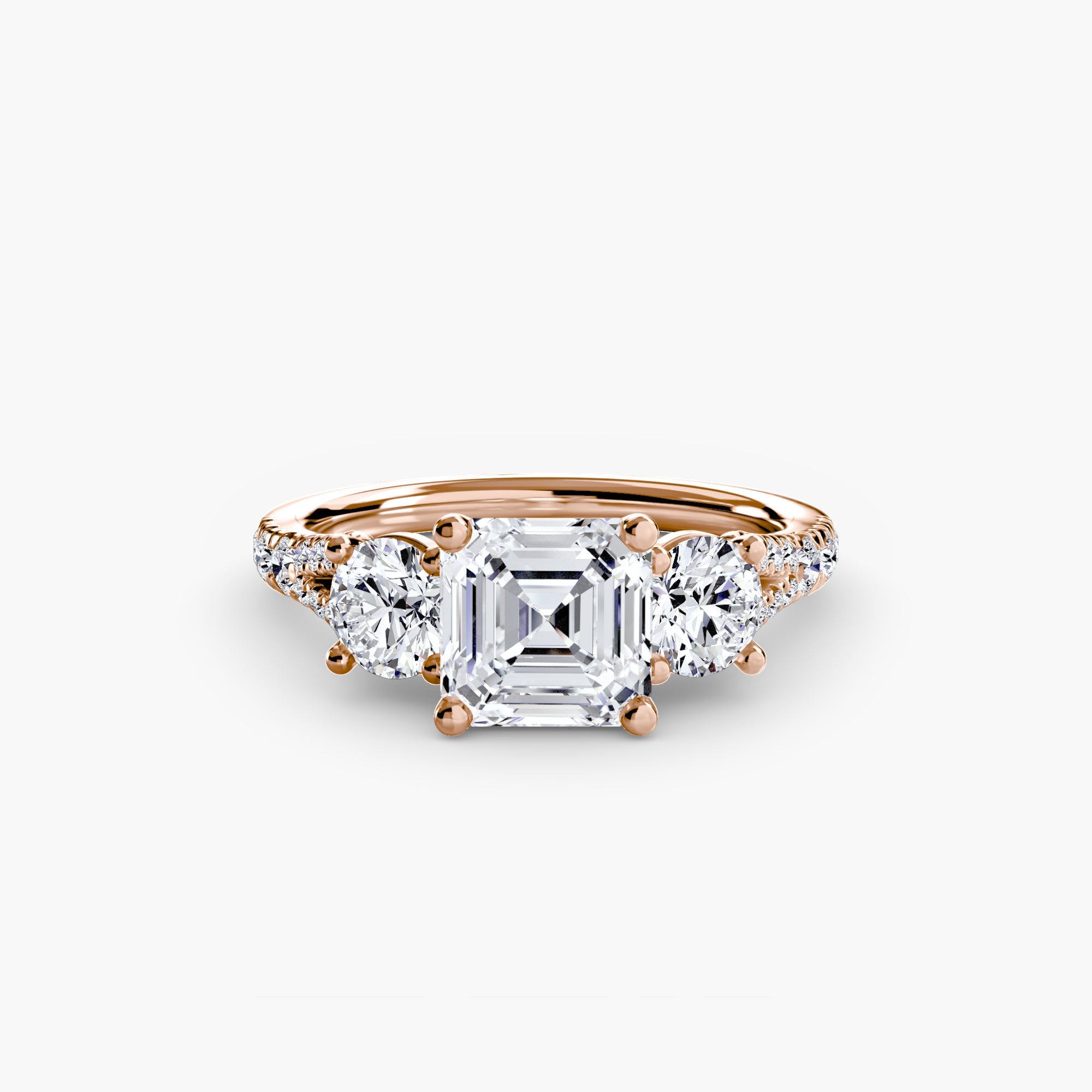 Three-Stone with Pavé Band 3 The Perfect Carat
