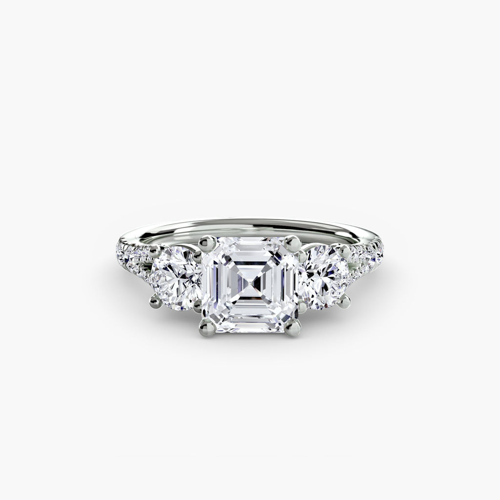 Three-Stone with Pavé Band 3 The Perfect Carat