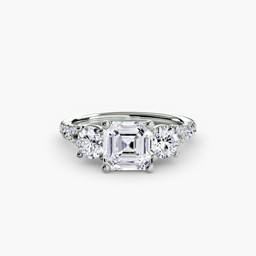 Three-Stone with Pavé Band 3 The Perfect Carat