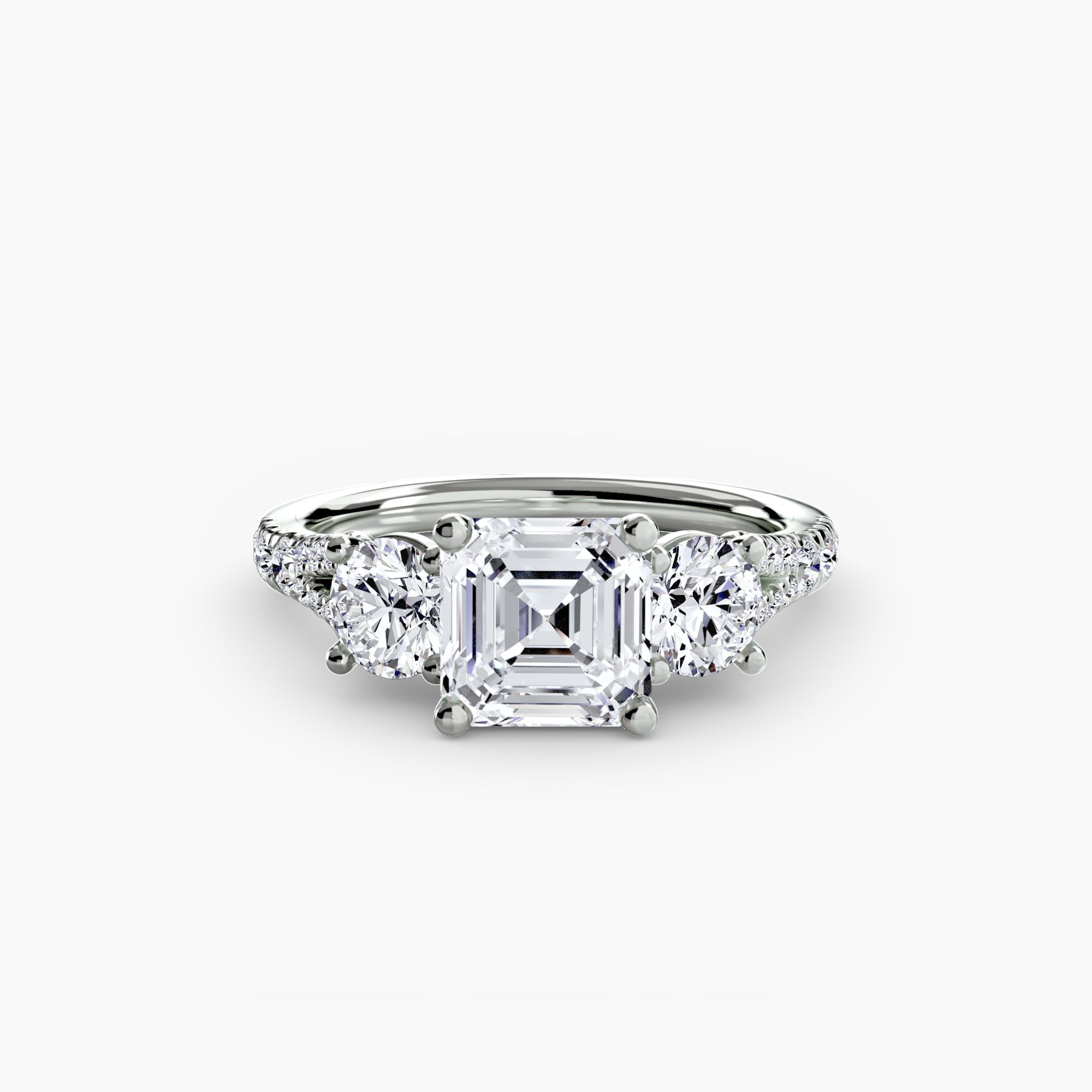 Three-Stone with Pavé Band 3 The Perfect Carat