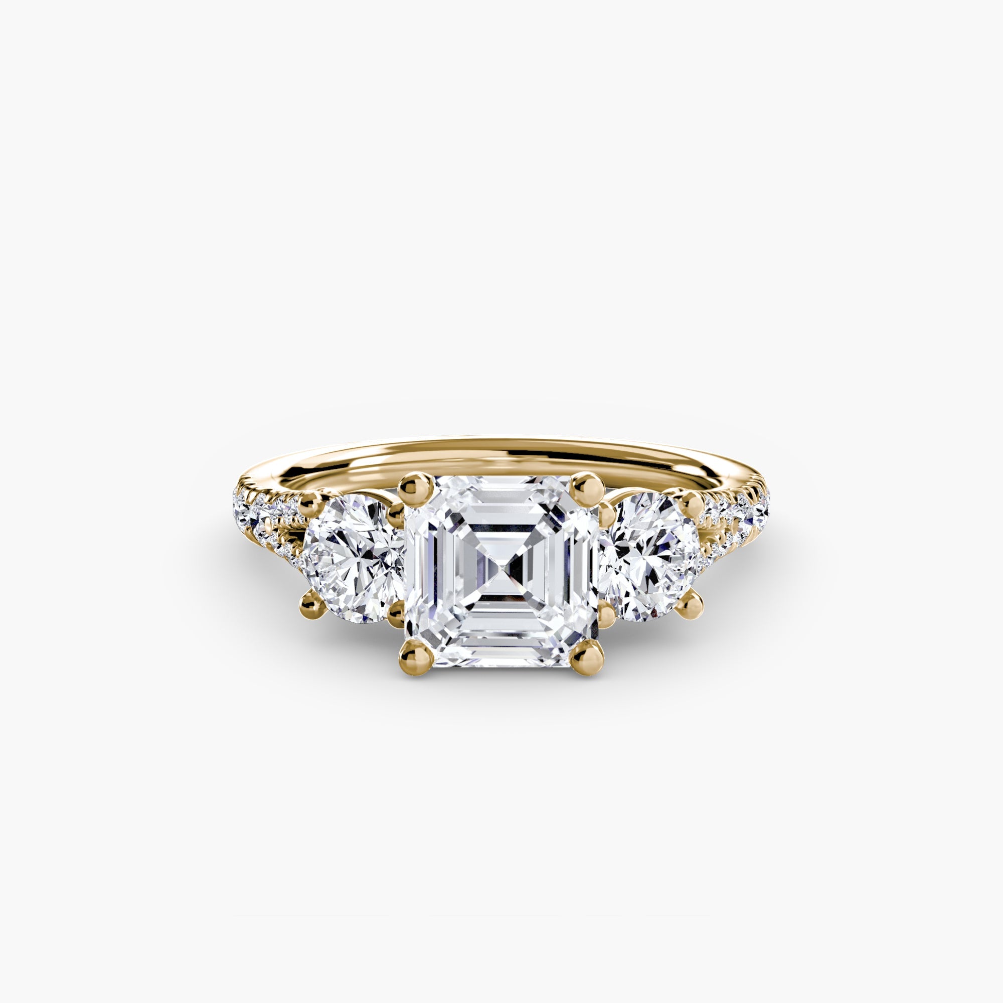 Three-Stone with Pavé Band 3 The Perfect Carat