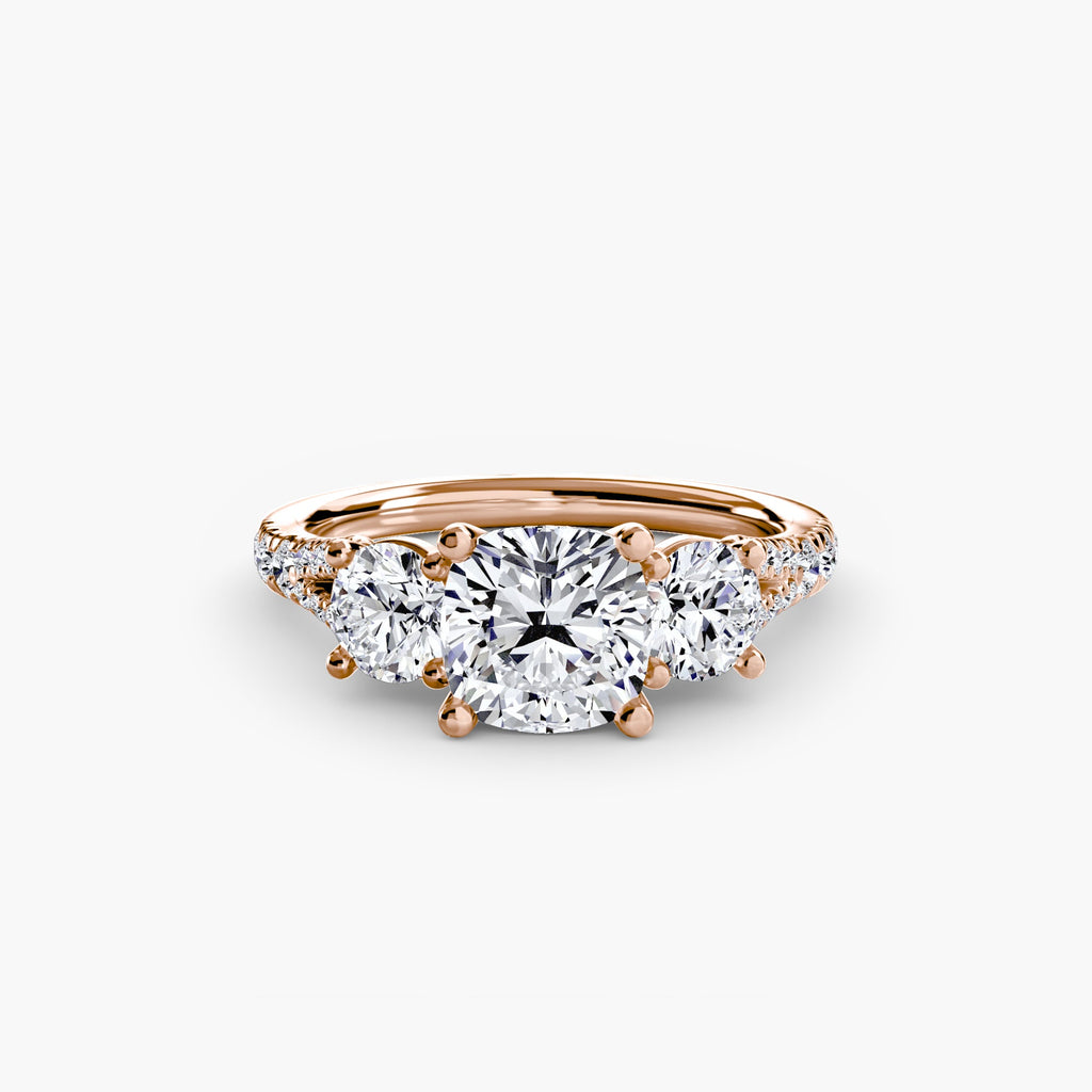 Three-Stone with Pavé Band 3 The Perfect Carat