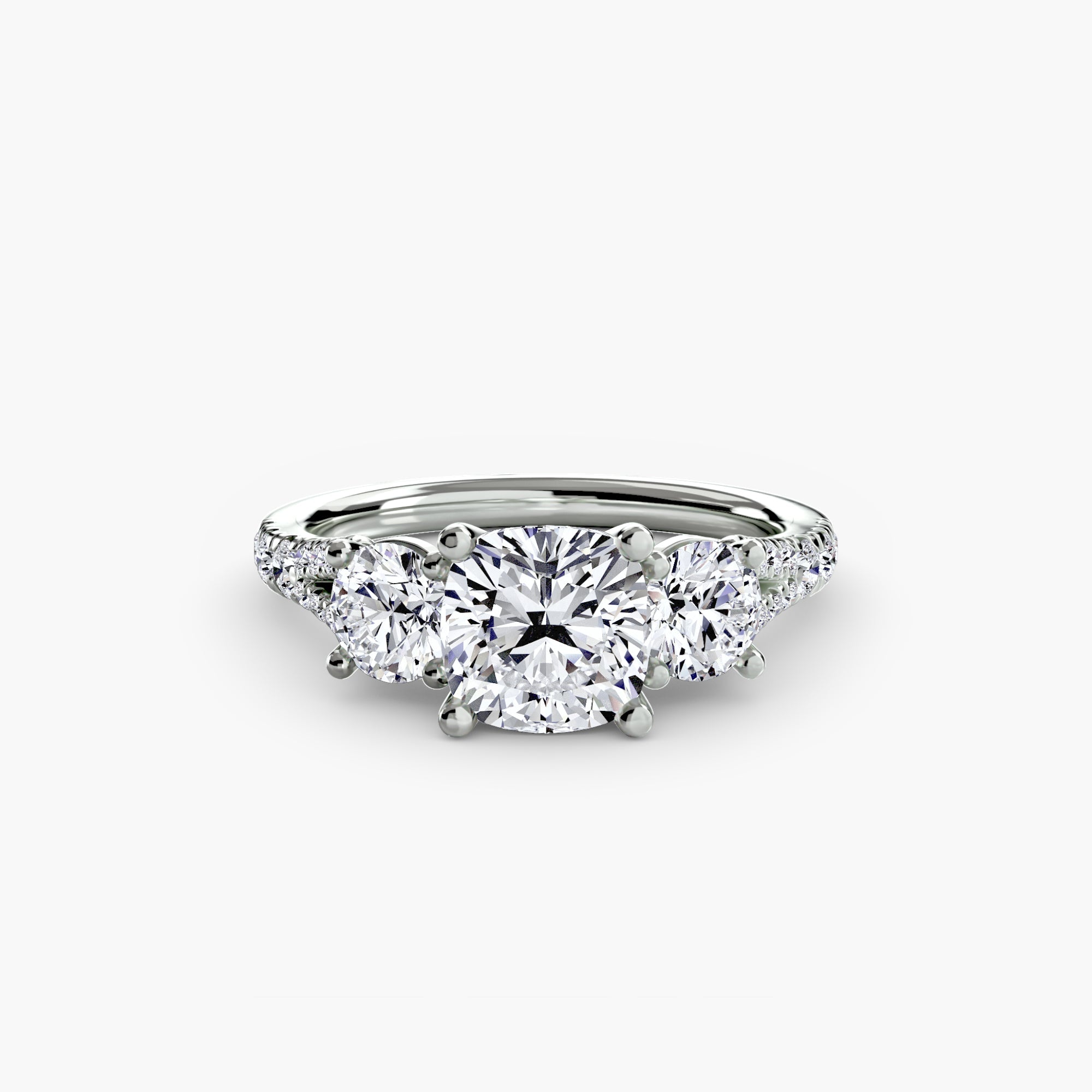Three-Stone with Pavé Band 3 The Perfect Carat