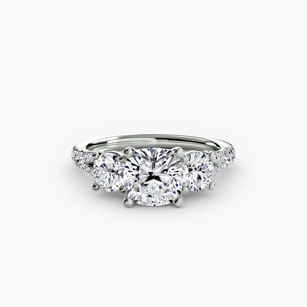 Three-Stone with Pavé Band 3 The Perfect Carat