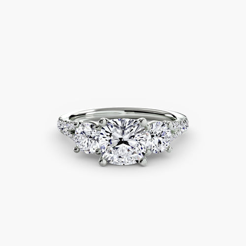 Three-Stone with Pavé Band 3 The Perfect Carat