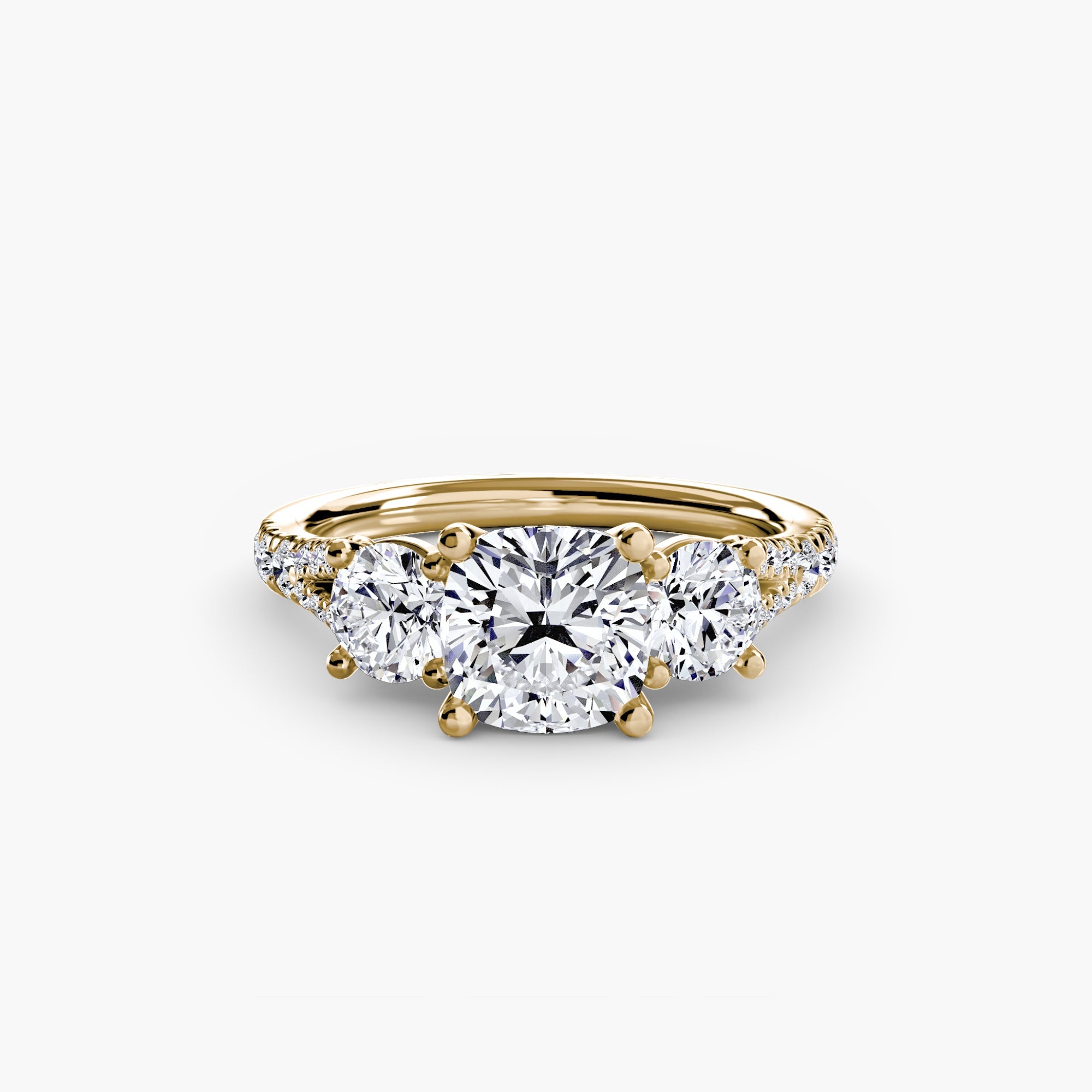 Three-Stone with Pavé Band 3 The Perfect Carat