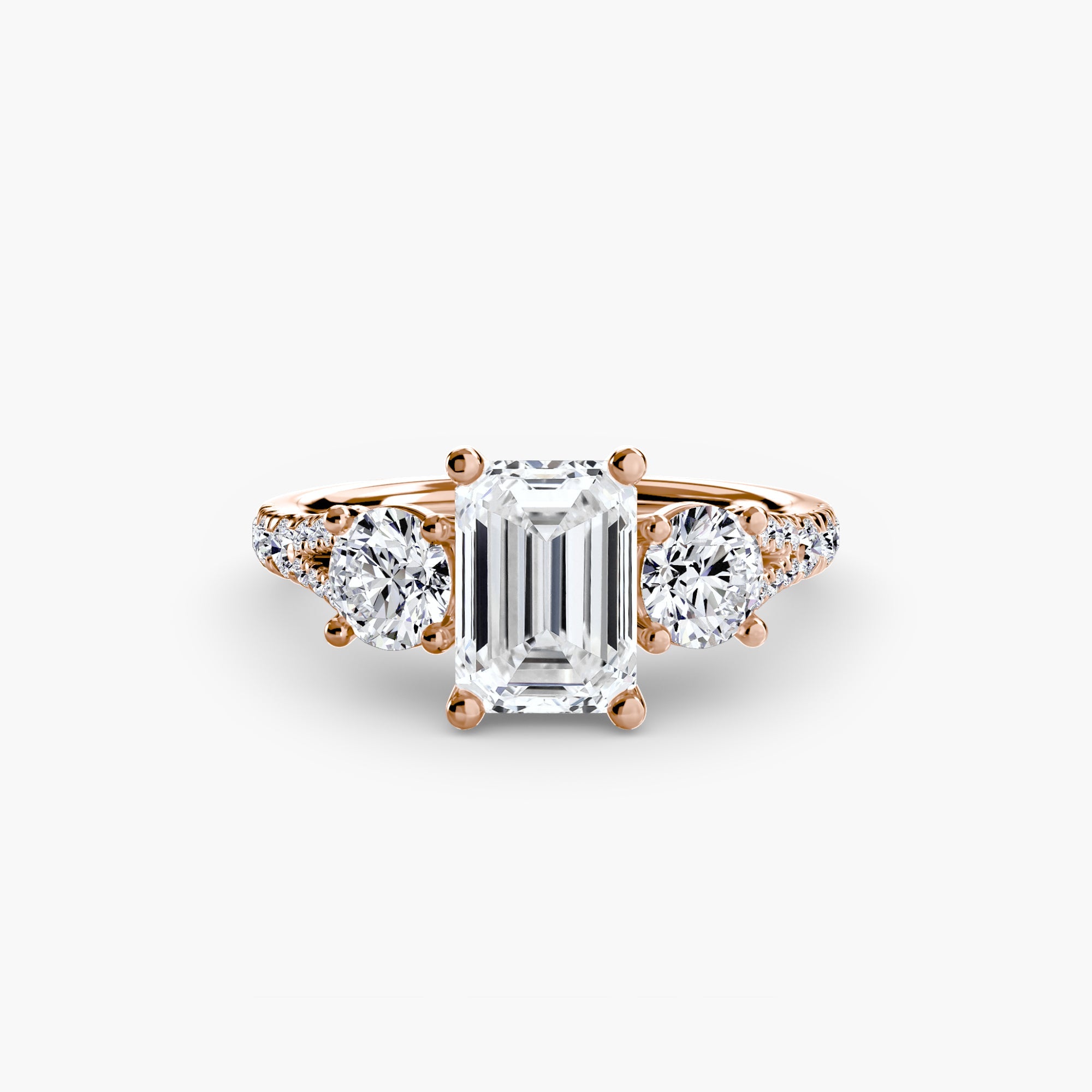 Three-Stone with Pavé Band 3 The Perfect Carat
