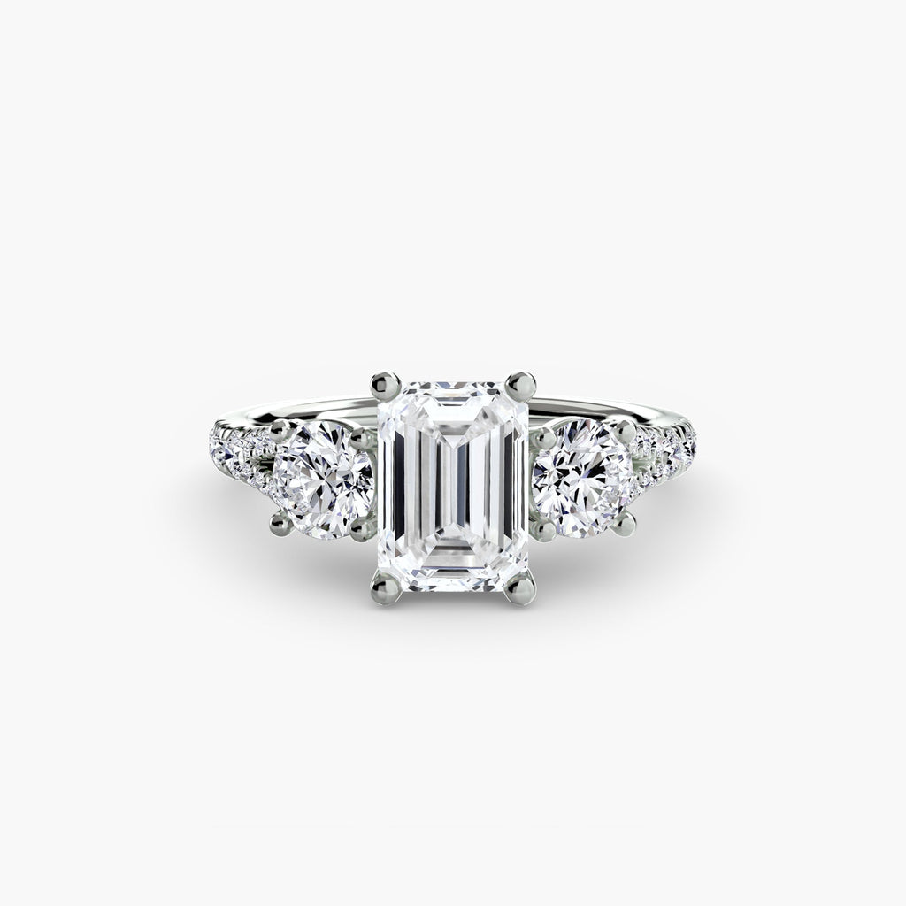 Three-Stone with Pavé Band 3 The Perfect Carat