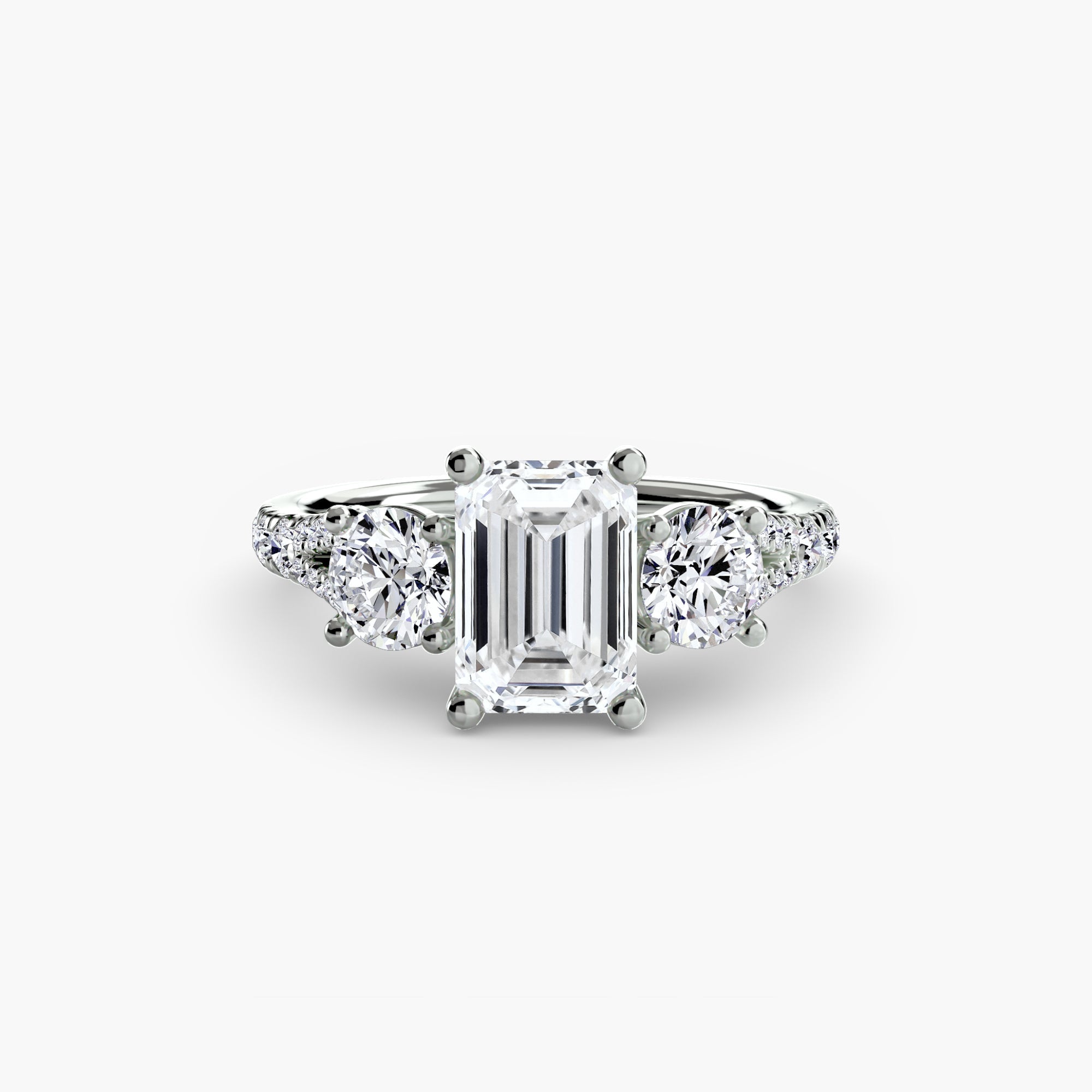 Three-Stone with Pavé Band 3 The Perfect Carat