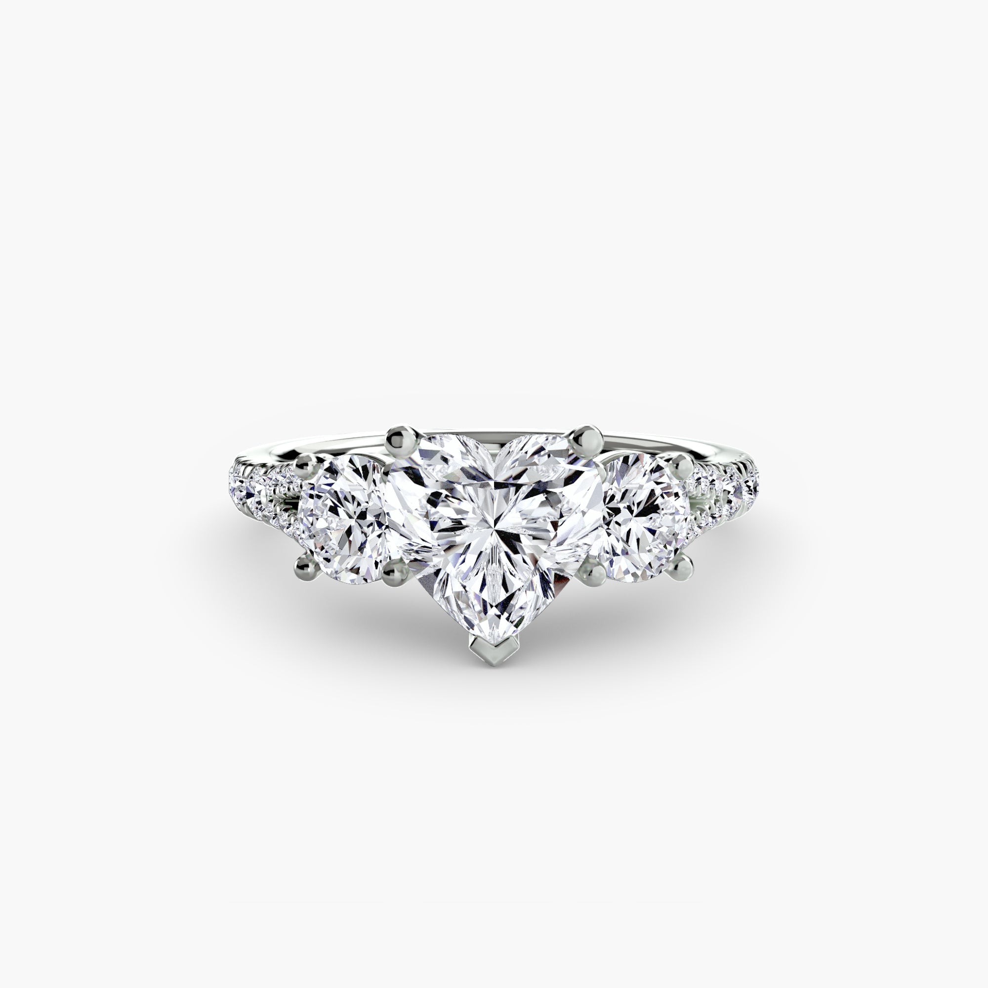 Three-Stone with Pavé Band 3 The Perfect Carat