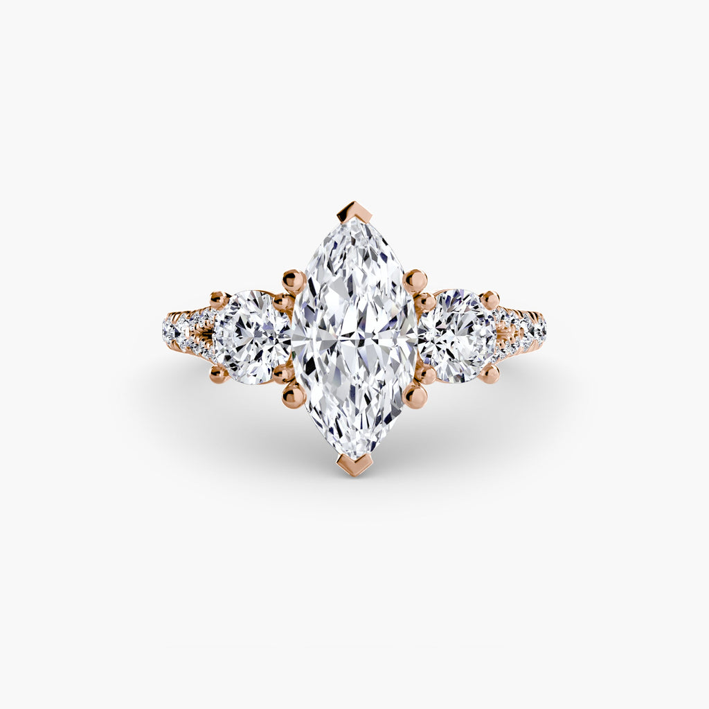 Three-Stone with Pavé Band 3 The Perfect Carat