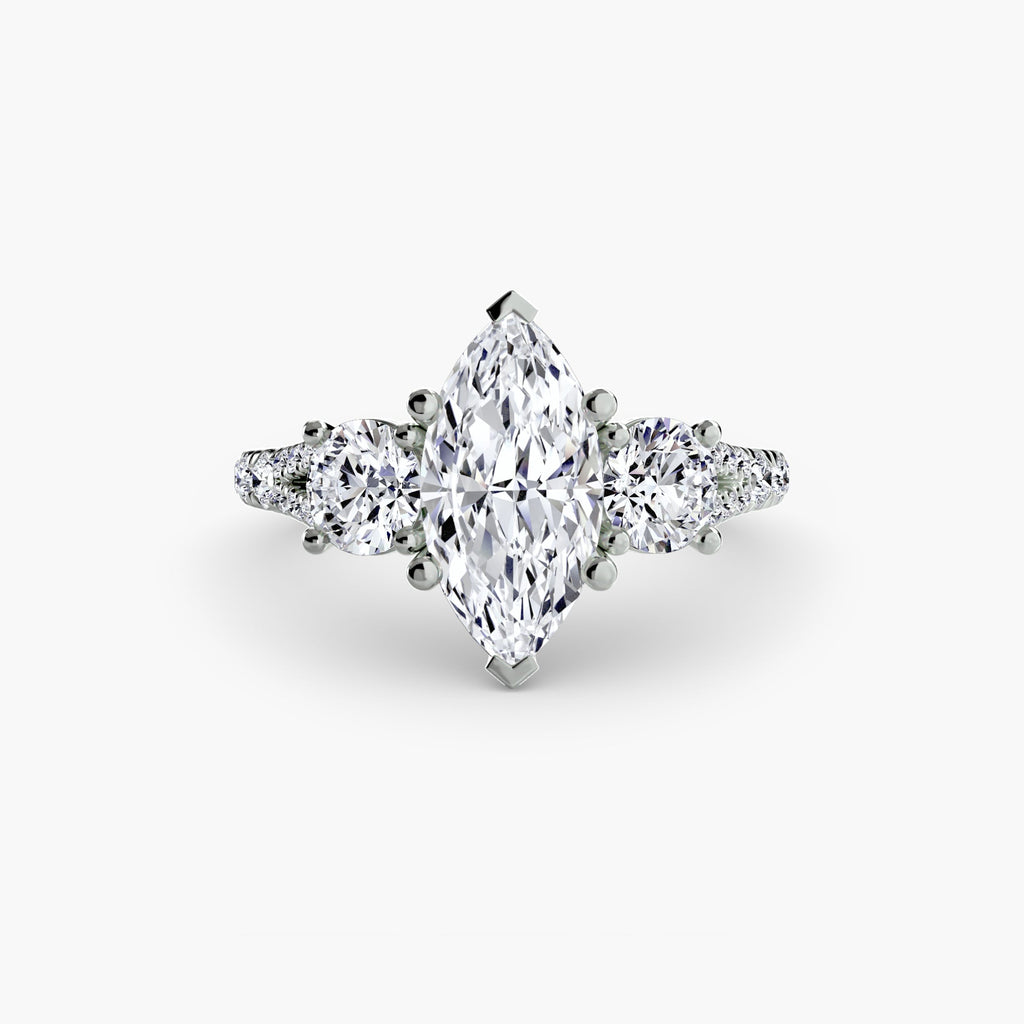 Three-Stone with Pavé Band 3 The Perfect Carat