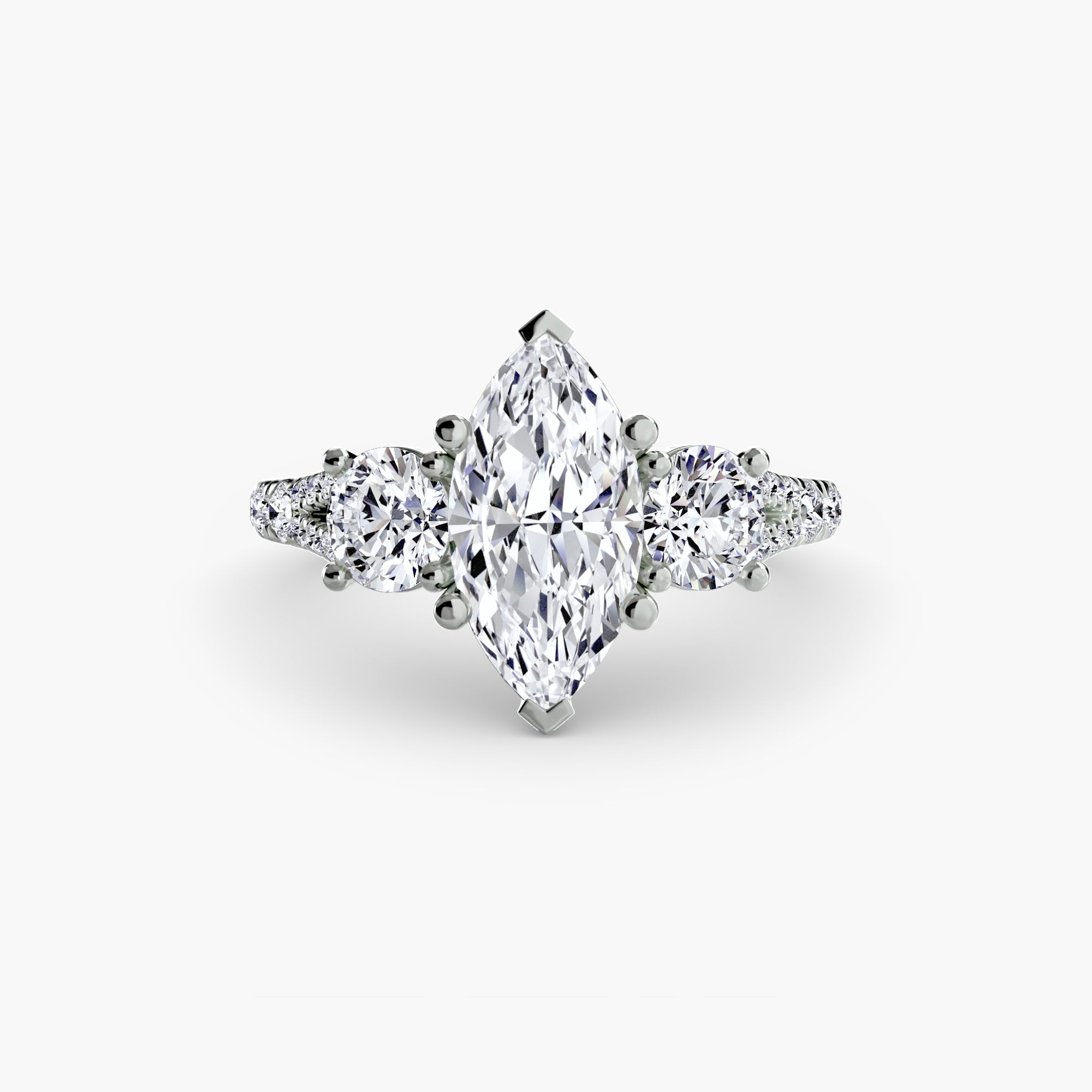 Three-Stone with Pavé Band 3 The Perfect Carat