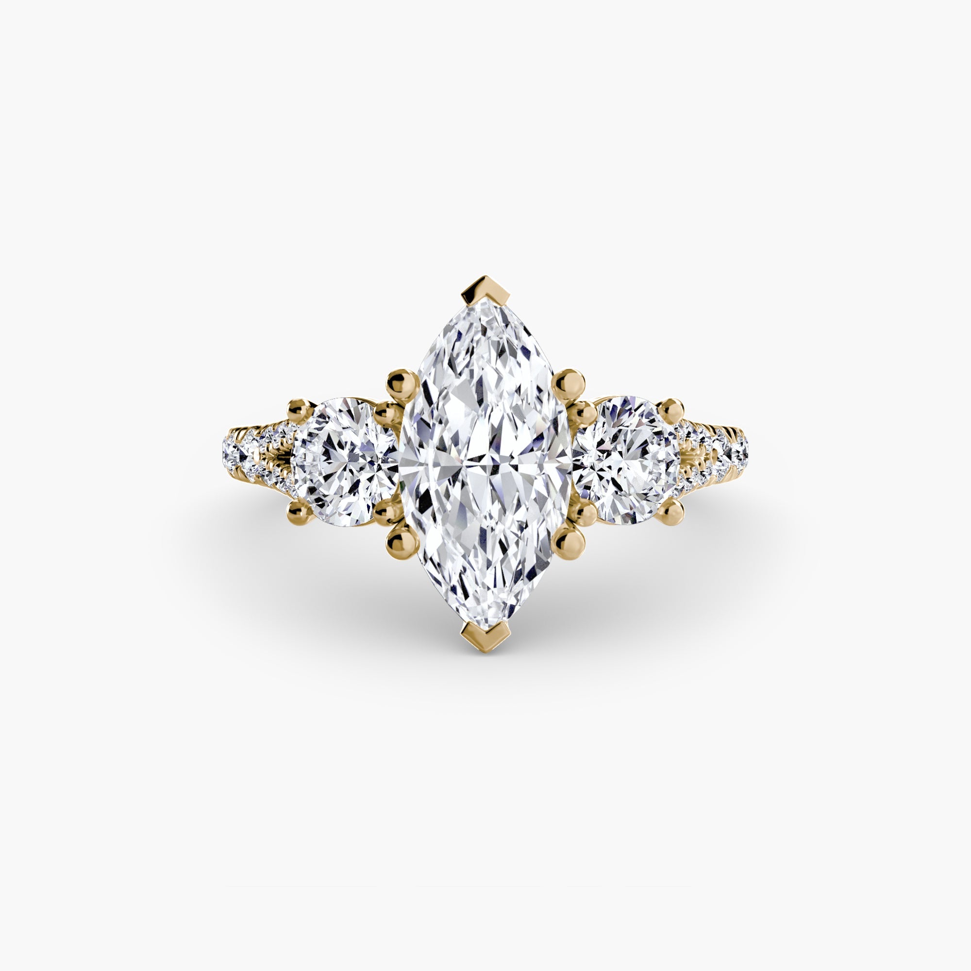 Three-Stone with Pavé Band 3 The Perfect Carat