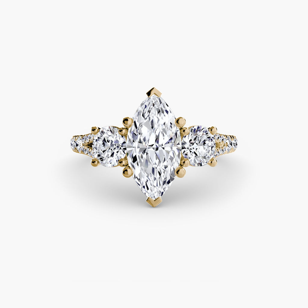 Three-Stone with Pavé Band 3 The Perfect Carat