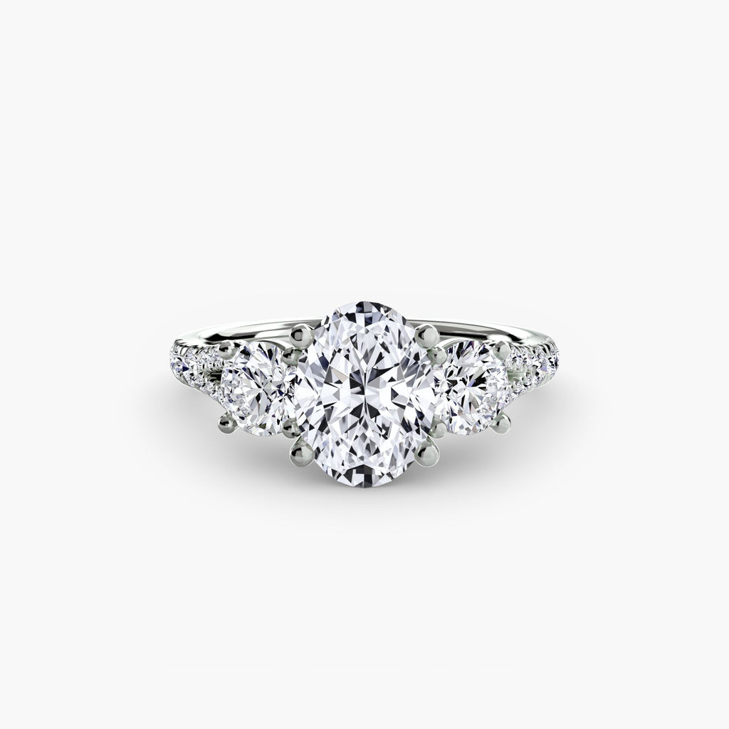 Three-Stone with Pavé Band 3 The Perfect Carat