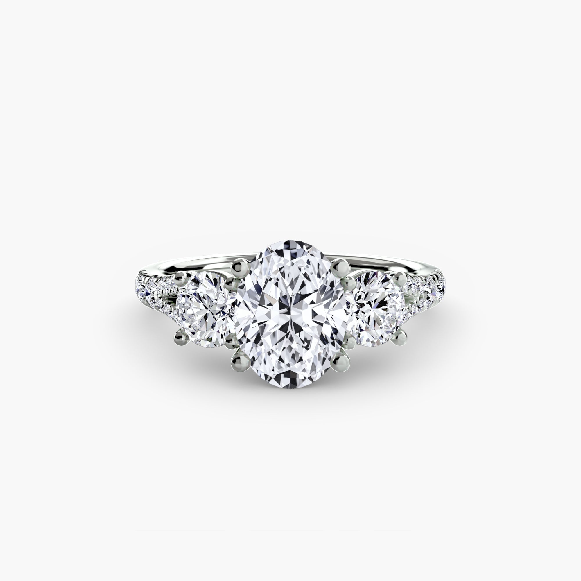 Three-Stone with Pavé Band 3 The Perfect Carat